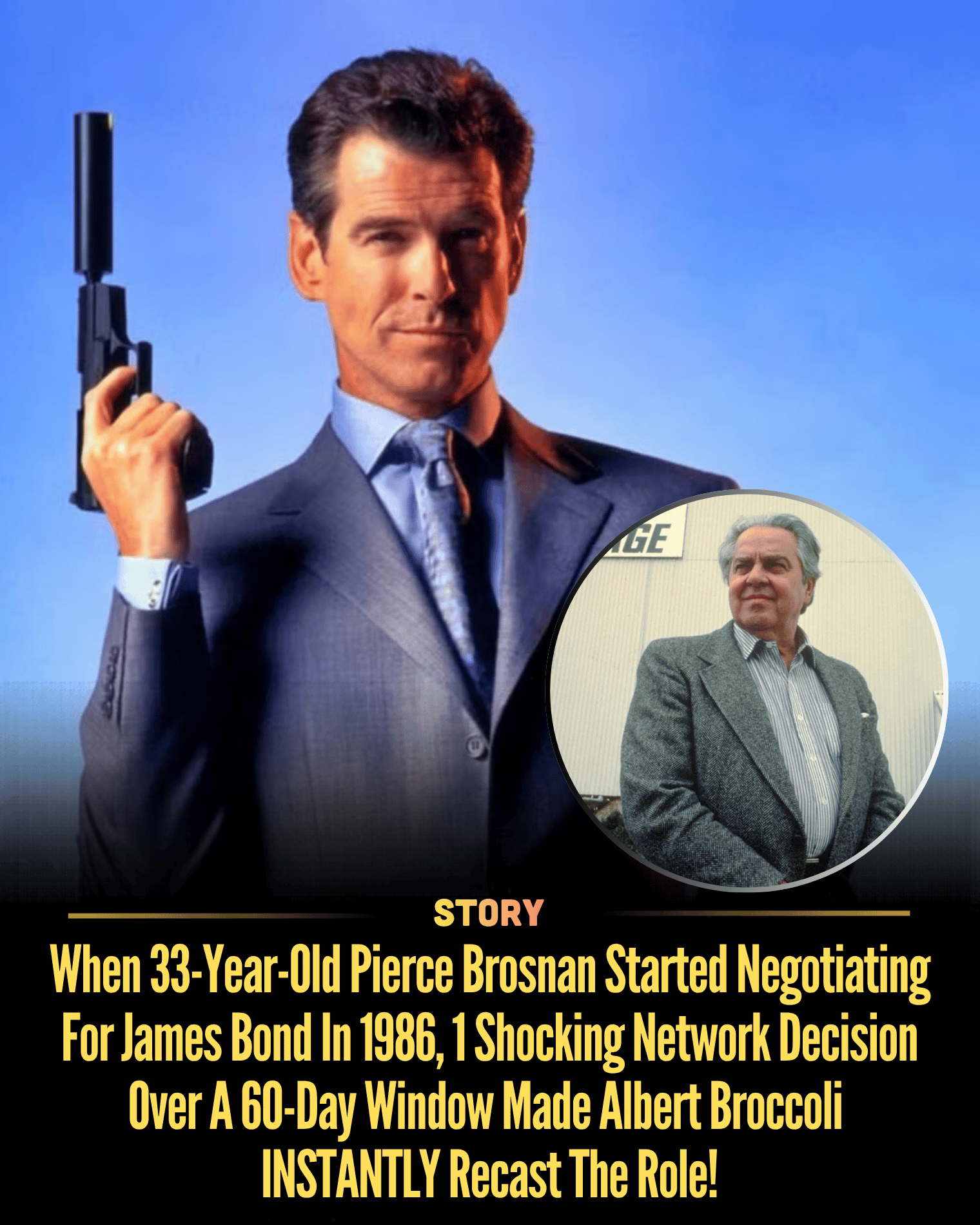 When 33-Year-Old Pierce Brosnan Started Negotiating For James Bond In 1986, 1 Shocking Network Decision Over A 60-Day Window Made Albert Broccoli INSTANTLY Recast The Role!