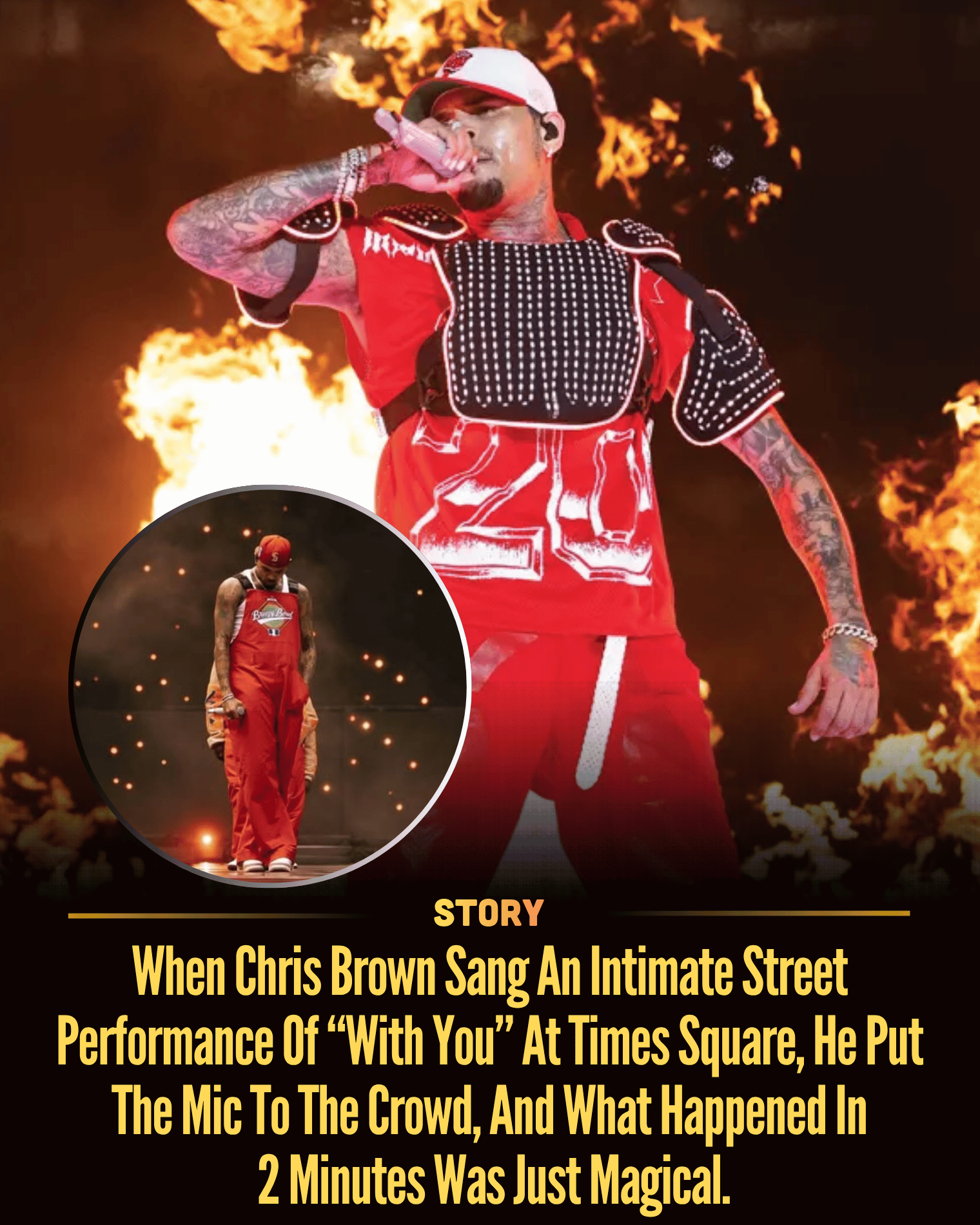 When Chris Brown Sang An Intimate Street Performance Of “With You” At Times Square, He Put The Mic To The Crowd, And What Happened In 2 Minutes Was Just Magical.