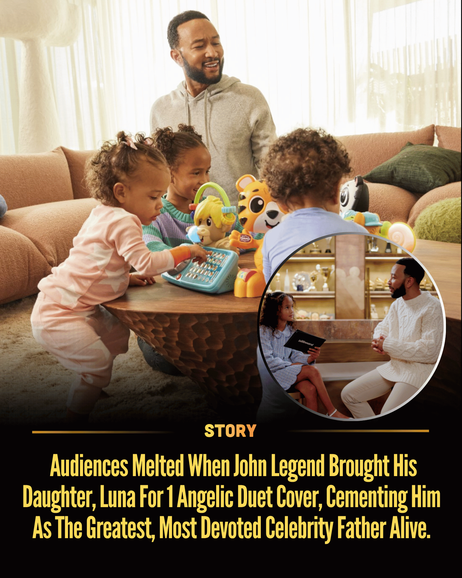 Audiences Melted When John Legend Brought His Daughter, Luna For 1 Angelic Duet Cover, Cementing Him As The Greatest, Most Devoted Celebrity Father Alive.