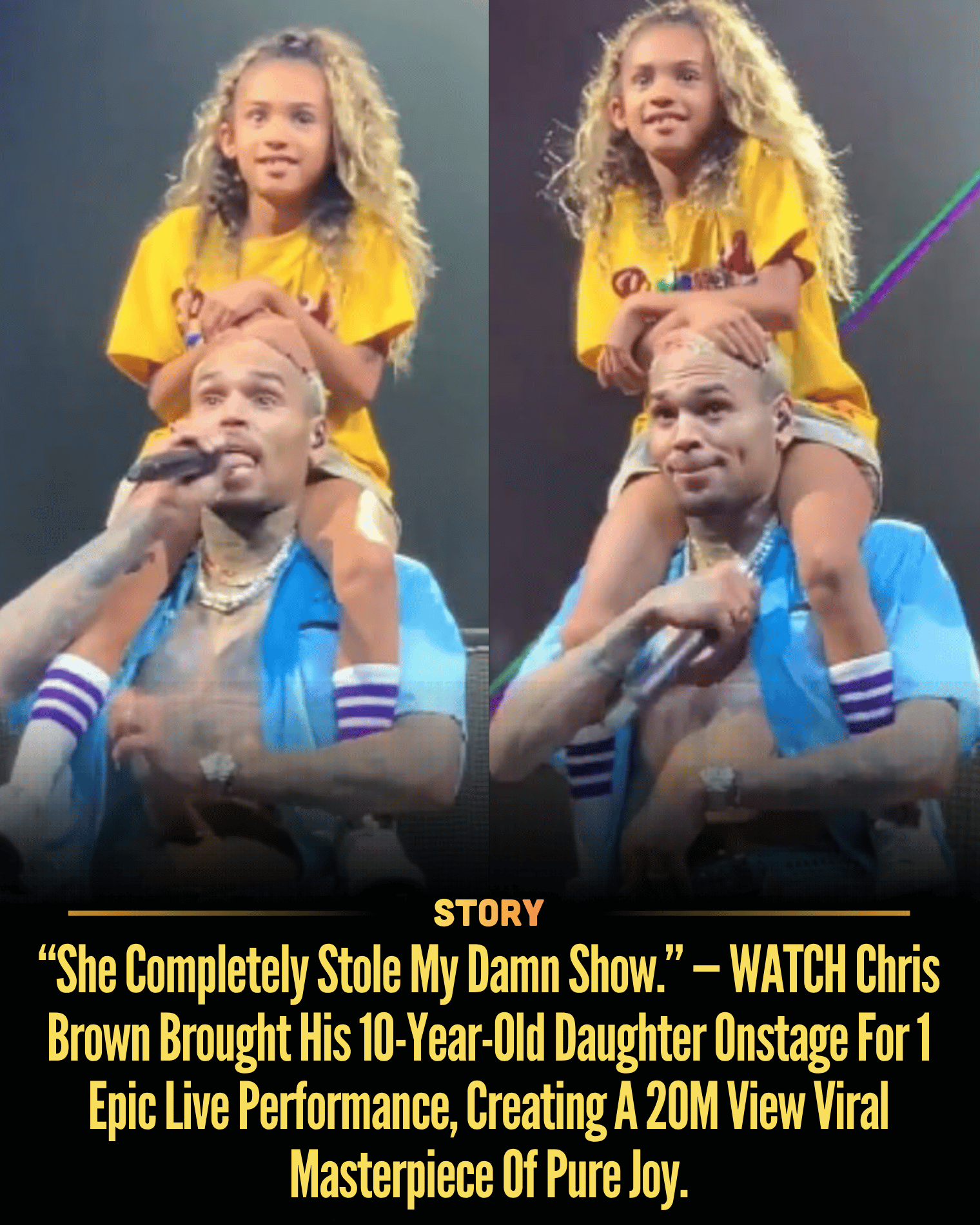 “She Completely Stole My Damn Show.” — WATCH Chris Brown Brought His 10-Year-Old Daughter Onstage For 1 Epic Live Performance, Creating A 20M View Viral Masterpiece Of Pure Joy.