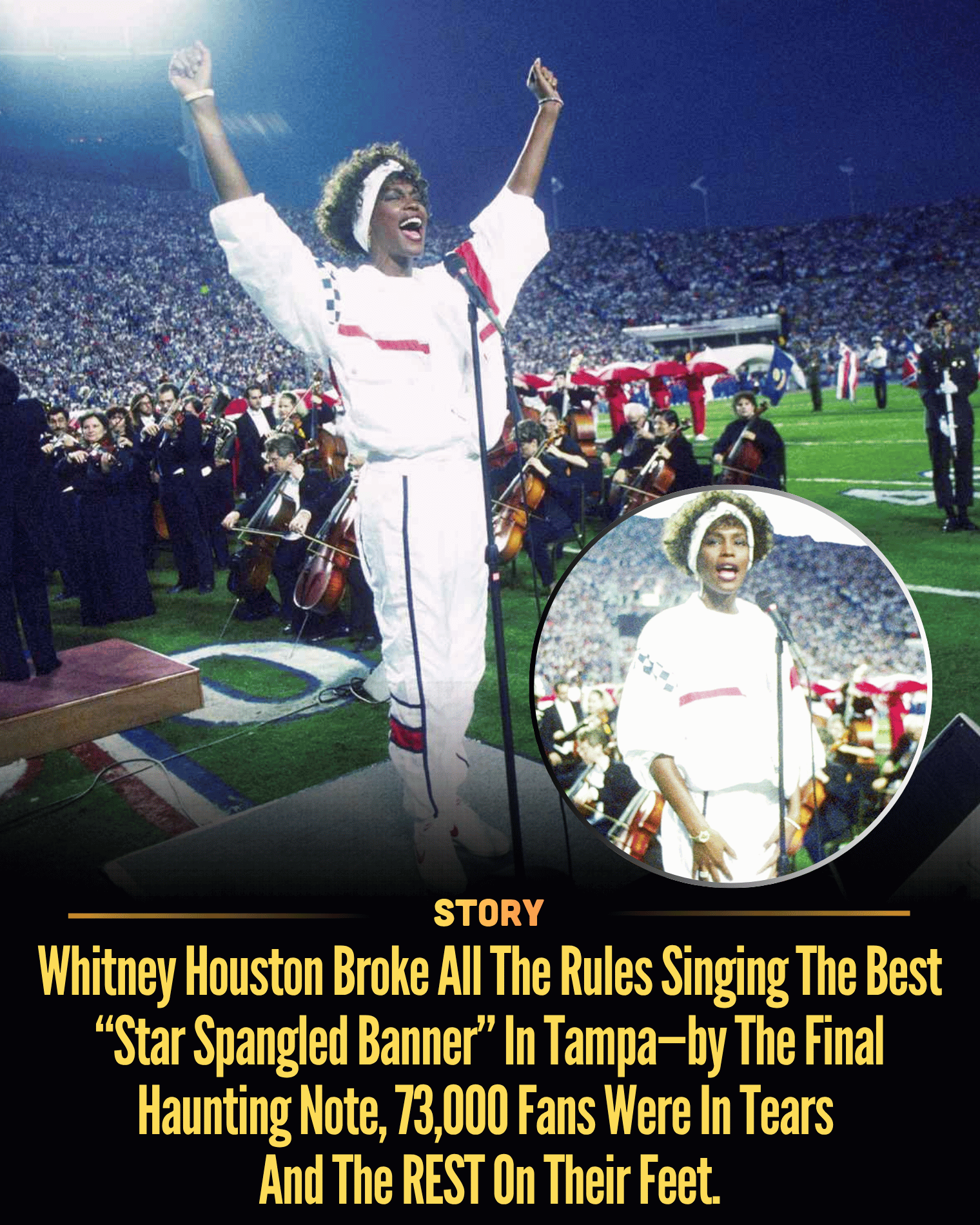 Whitney Houston Broke All The Rules Singing The Best “Star Spangled Banner” In Tampa—by The Final Haunting Note, 73,000 Fans Were In Tears And The REST On Their Feet.