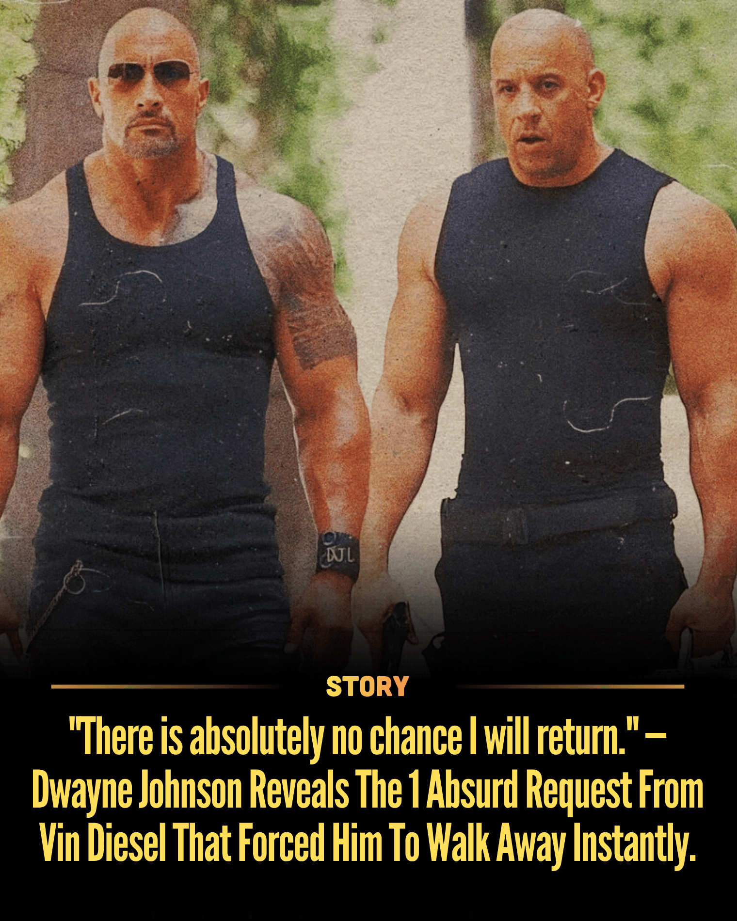 “There is absolutely no chance I will return.” — Dwayne Johnson Reveals The 1 Absurd Request From Vin Diesel That Forced Him To Walk Away Instantly.