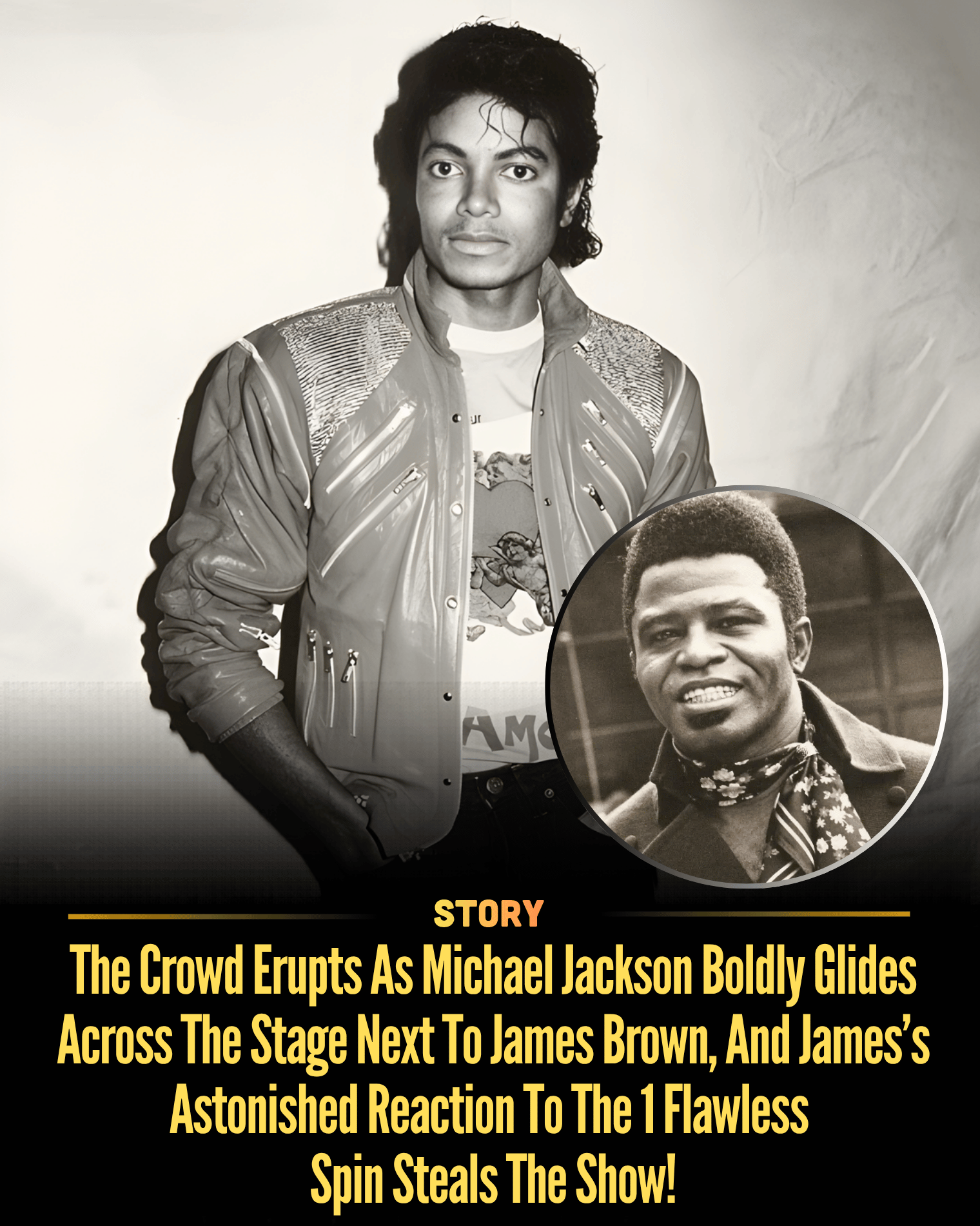 The Crowd Erupts As Michael Jackson Boldly Glides Across The Stage Next To James Brown, And James’s Astonished Reaction To The 1 Flawless Spin Steals The Show!