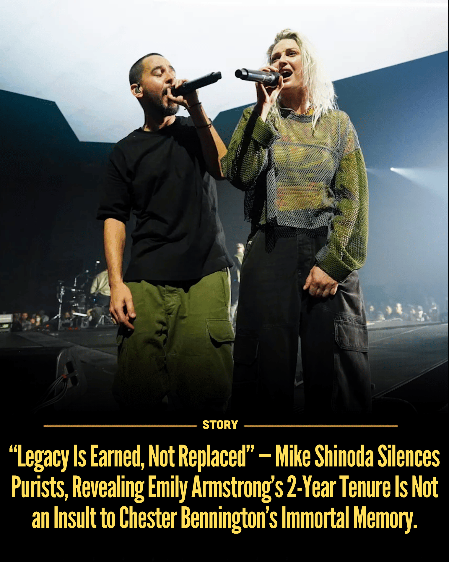 “Legacy Is Earned, Not Replaced” — Mike Shinoda Silences Purists, Revealing Emily Armstrong’s 2-Year Tenure Is Not an Insult to Chester Bennington’s Immortal Memory.