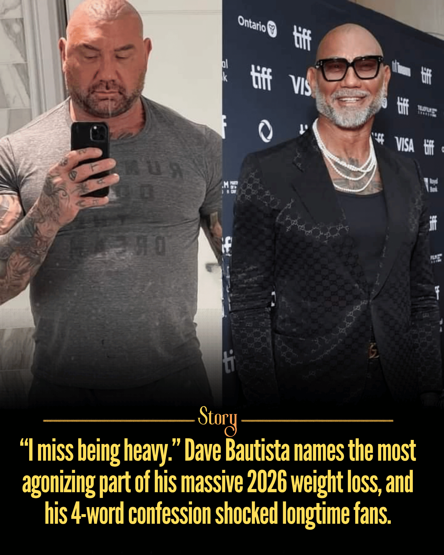 “I miss being heavy.” Dave Bautista names the most agonizing part of his massive 2026 weight loss, and his 4-word confession shocked longtime fans.