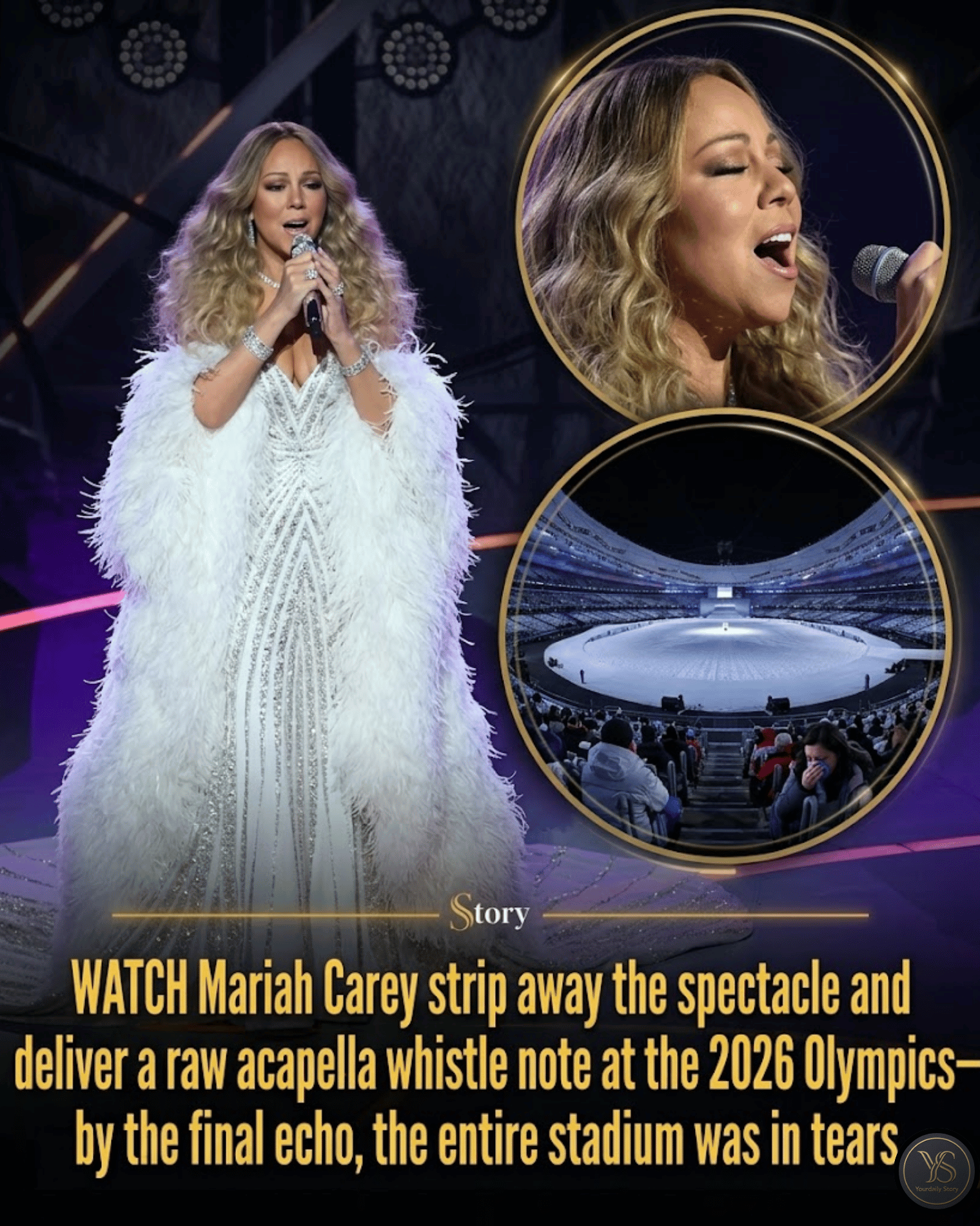 WATCH Mariah Carey strip away the spectacle and deliver a raw acapella whistle note at the 2026 Olympics—by the final echo, the entire stadium was in tears.