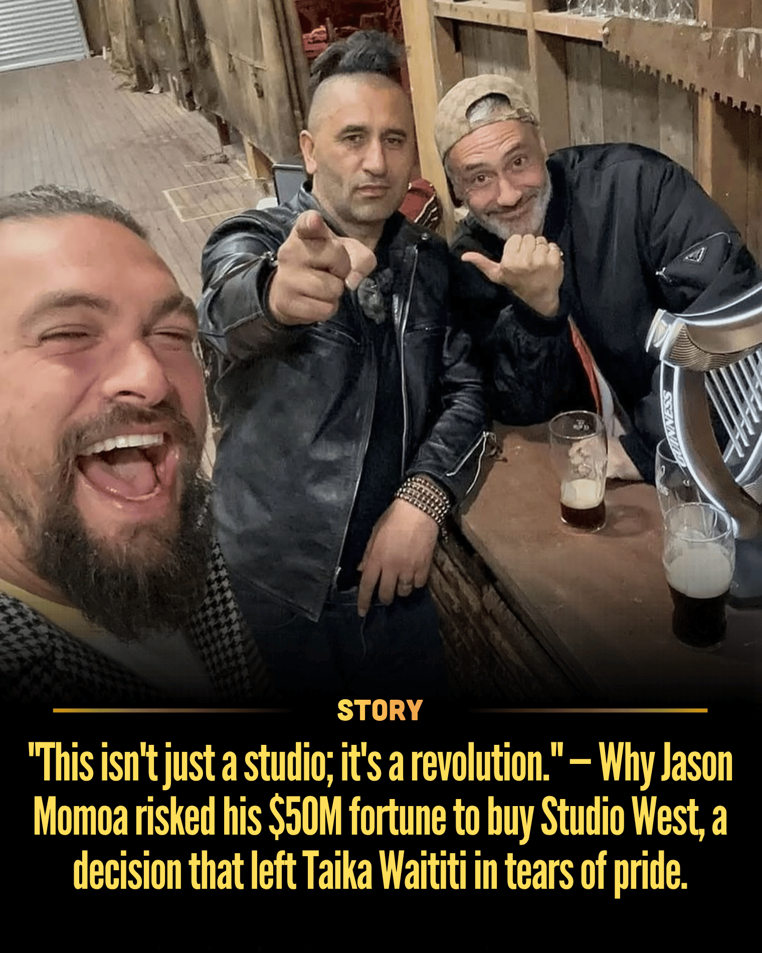 “This isn’t just a studio; it’s a revolution.” — Why Jason Momoa risked his $50M fortune to buy Studio West, a decision that left Taika Waititi in tears of pride.