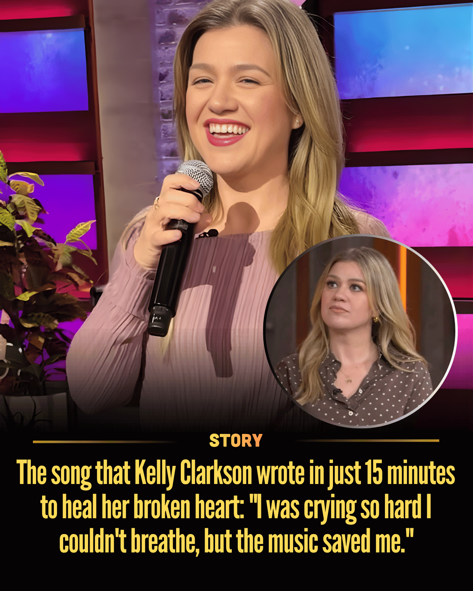 The song that Kelly Clarkson wrote in just 15 minutes to heal her broken heart: “I was crying so hard I couldn’t breathe, but the music saved me.”