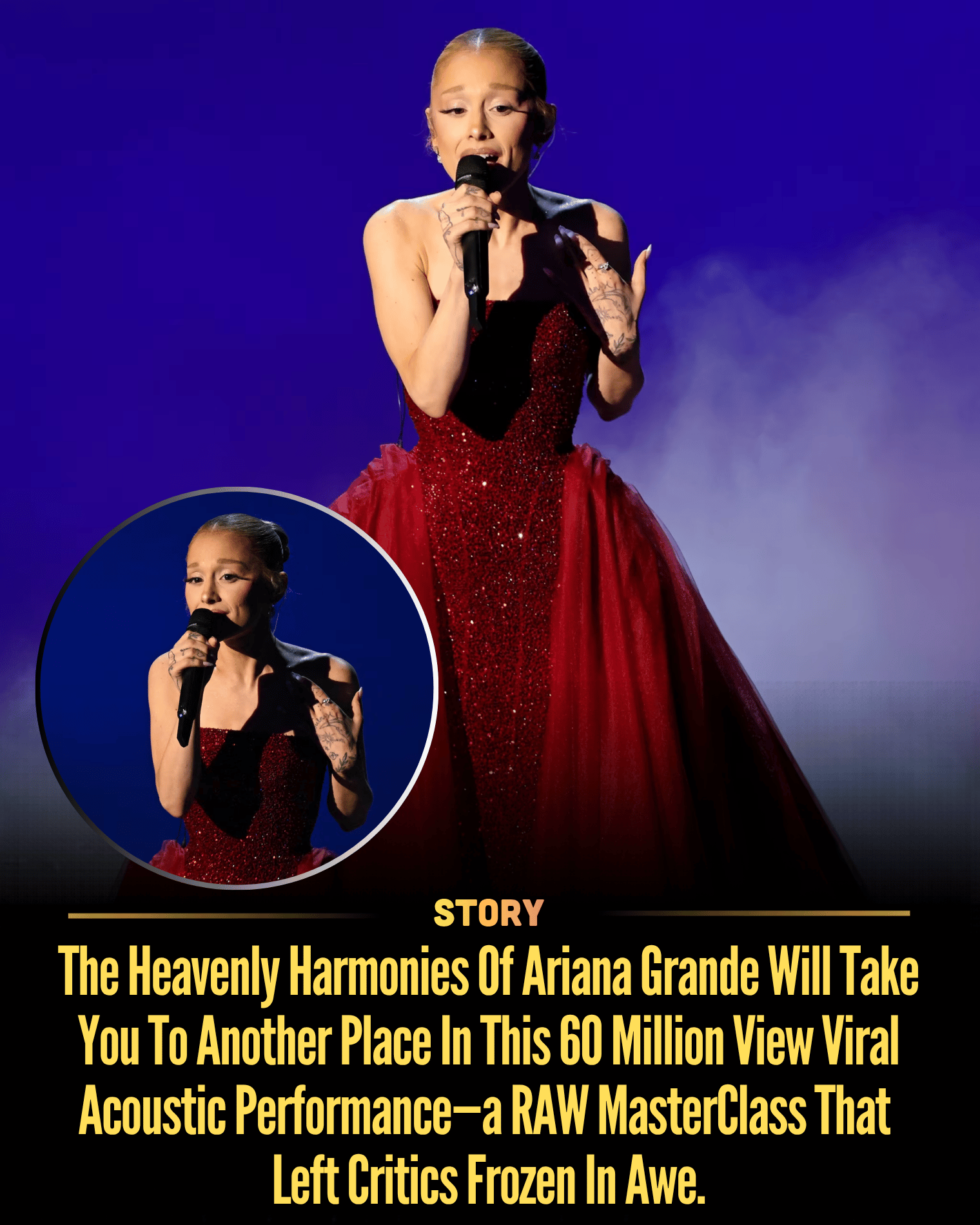 The Heavenly Harmonies Of Ariana Grande Will Take You To Another Place In This 60 Million View Viral Acoustic Performance—a RAW MasterClass That Left Critics Frozen In Awe.