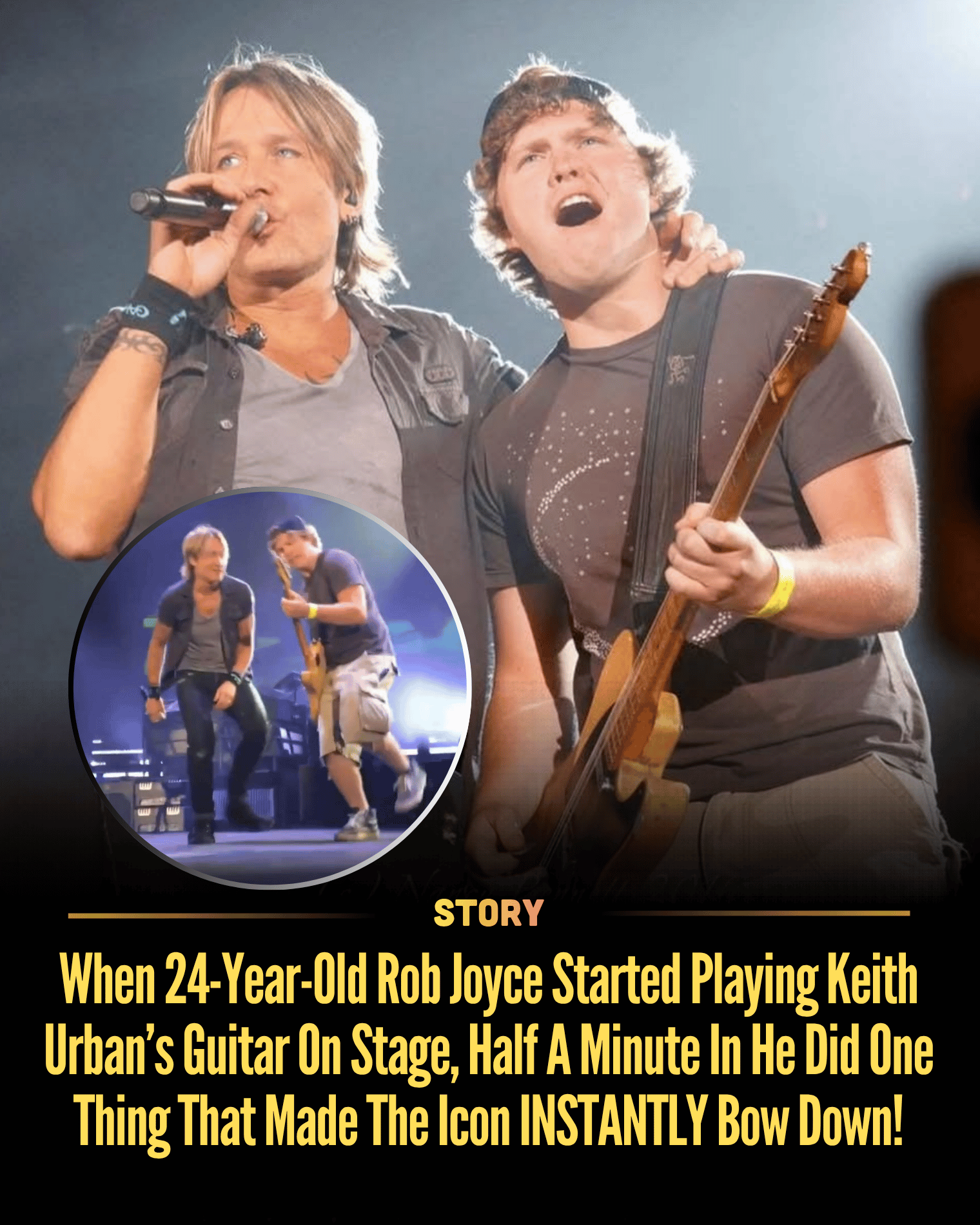 When 24-Year-Old Rob Joyce Started Playing Keith Urban’s Guitar On Stage, Half A Minute In He Did One Thing That Made The Icon INSTANTLY Bow Down!