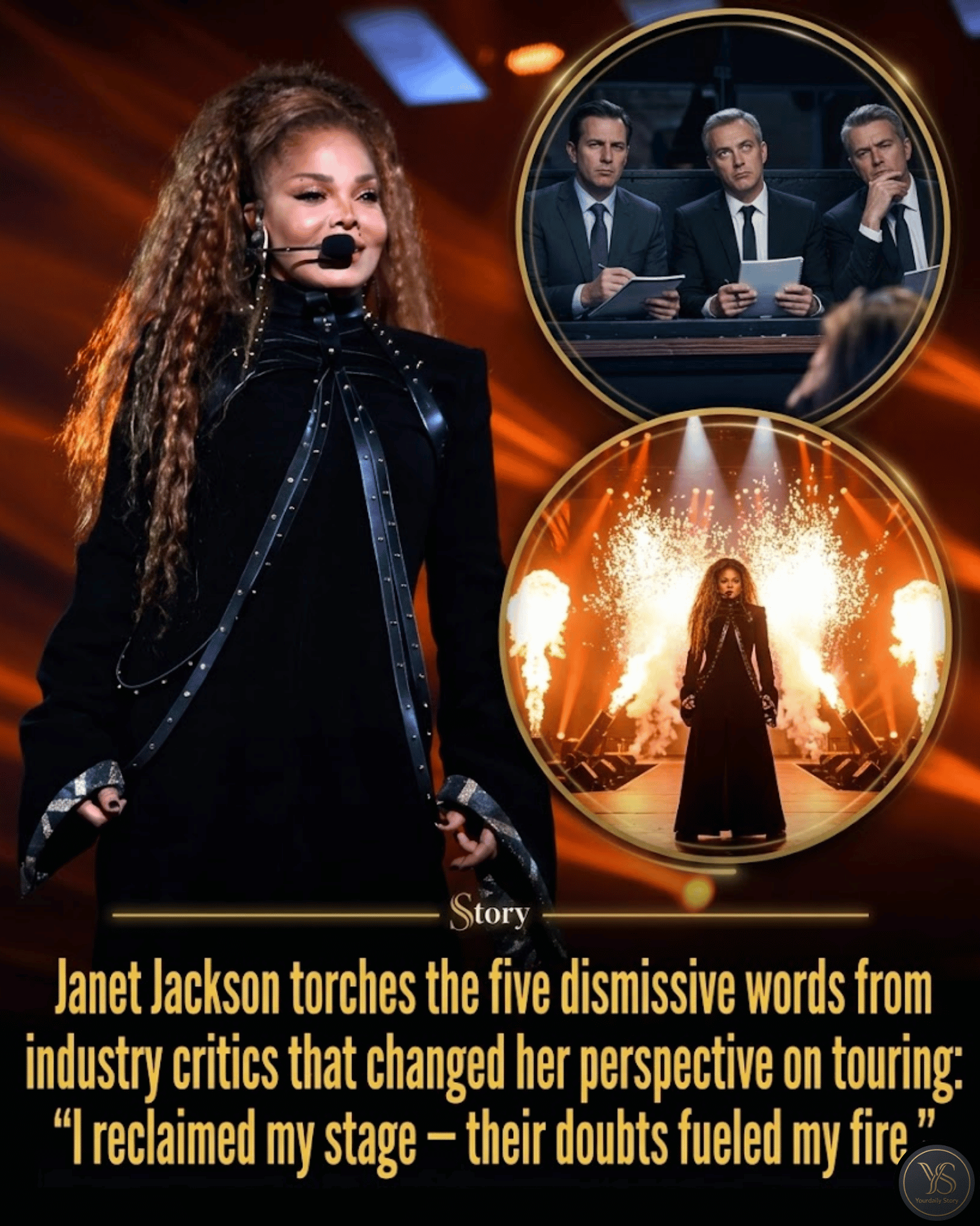 Janet Jackson torches the five dismissive words from industry critics that changed her perspective on touring: “I reclaimed my stage — their doubts fueled my fire.”