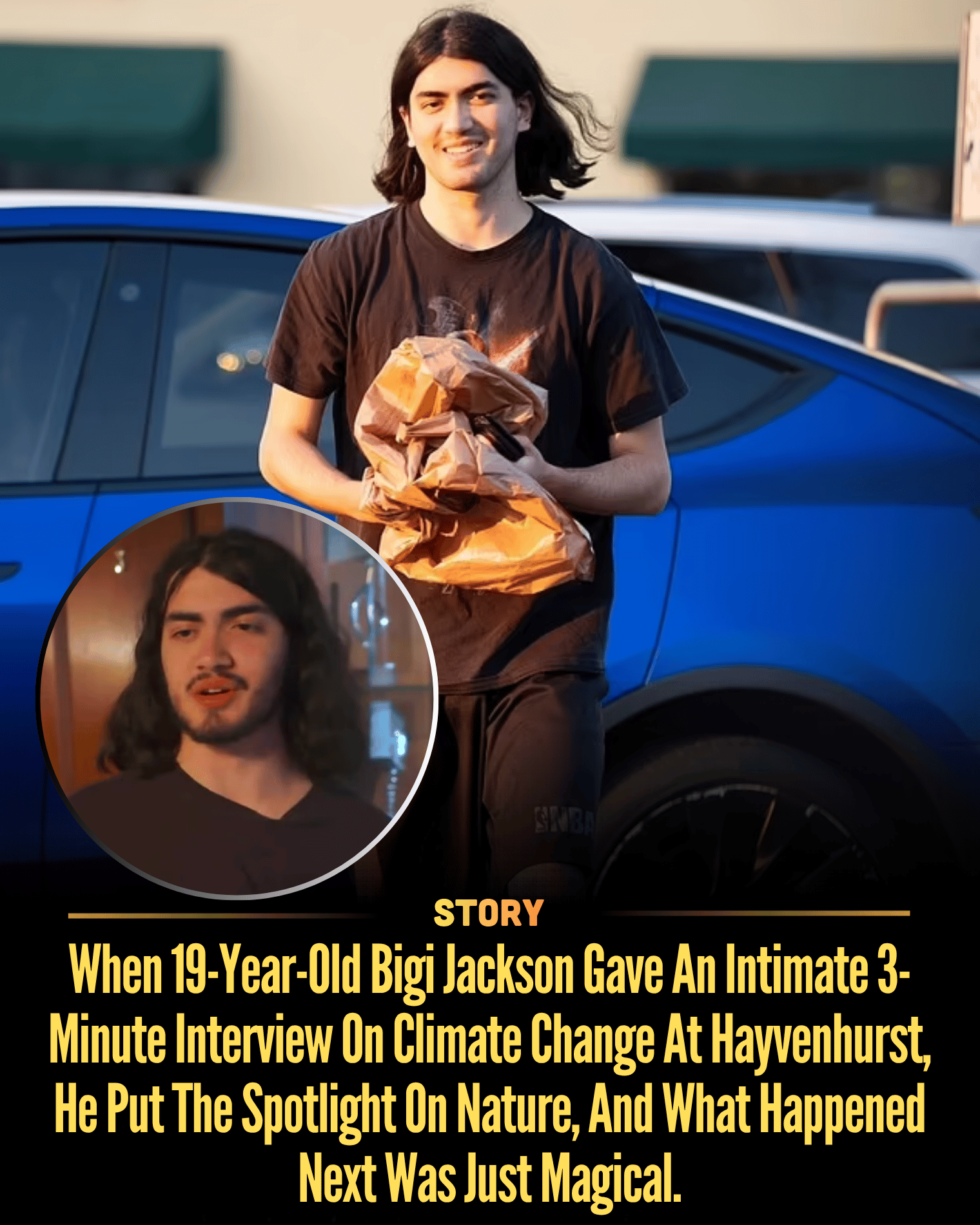 When 19-Year-Old Bigi Jackson Gave An Intimate 3-Minute Interview On Climate Change At Hayvenhurst, He Put The Spotlight On Nature, And What Happened Next Was Just Magical.