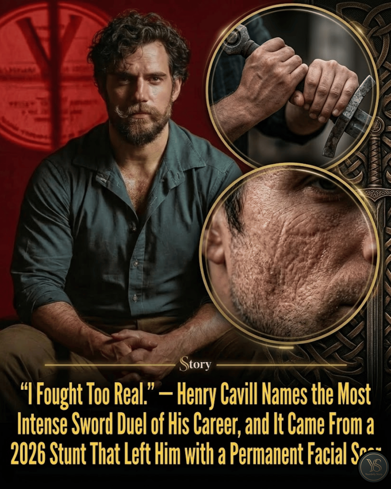 “I Fought Too Real.” — Henry Cavill Names the Most Intense Sword Duel of His Career, and It Came From a 2026 Stunt That Left Him with a Permanent Facial Scar.