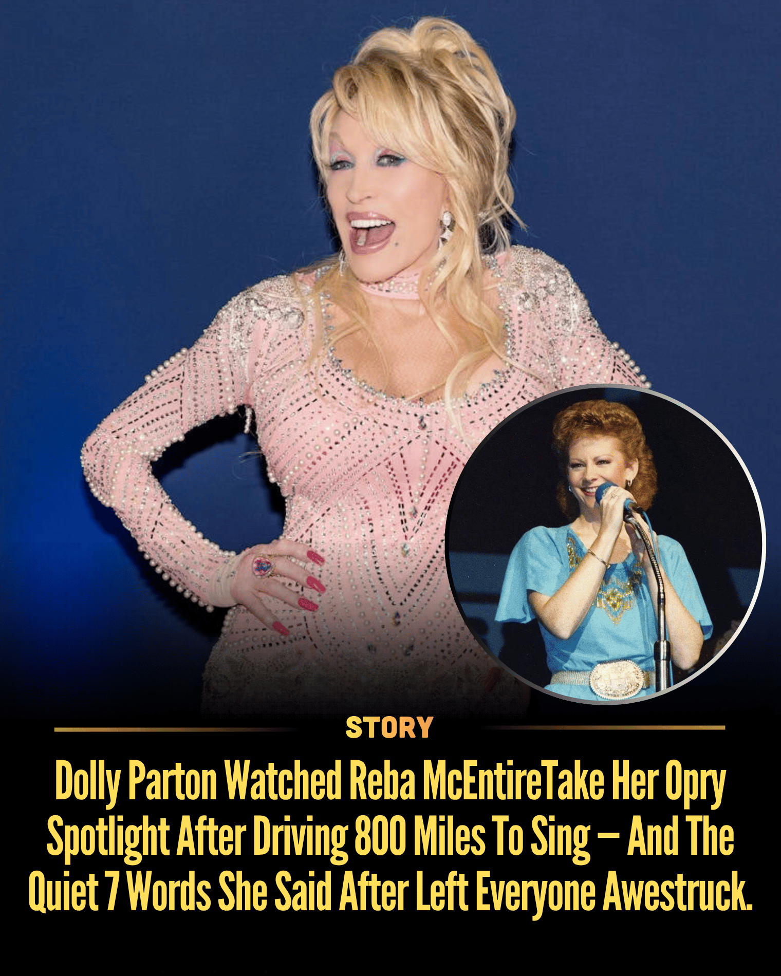 Dolly Parton Watched Reba McEntireTake Her Opry Spotlight After Driving 800 Miles To Sing — And The Quiet 7 Words She Said After Left Everyone Awestruck.