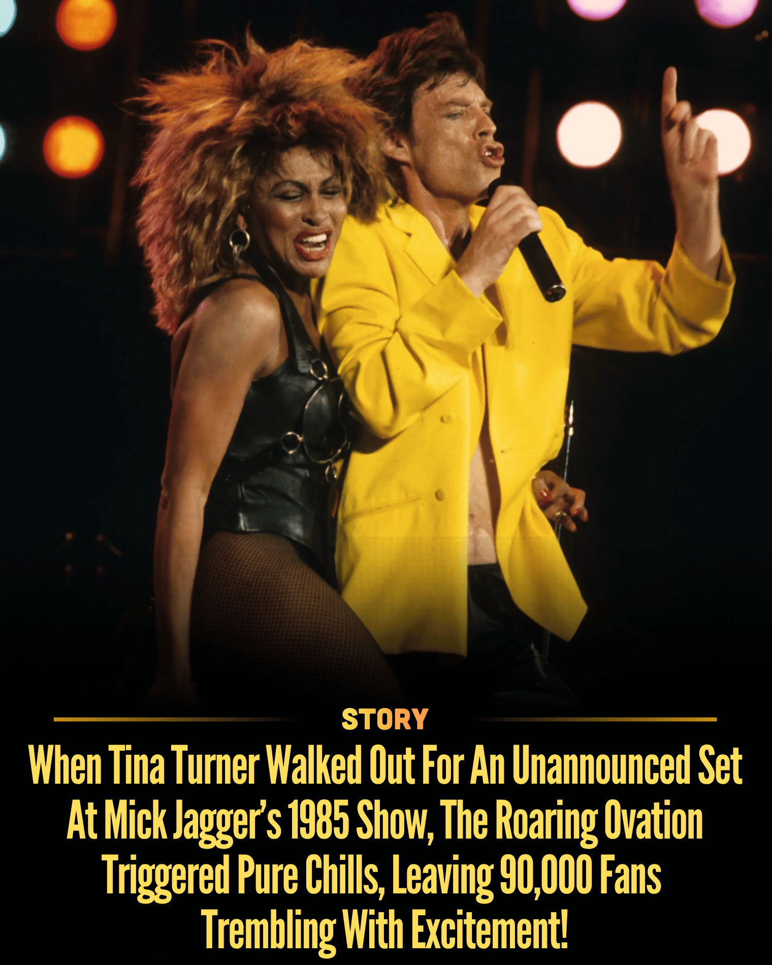 When Tina Turner Walked Out For An Unannounced Set At Mick Jagger’s 1985 Show, The Roaring Ovation Triggered Pure Chills, Leaving 90,000 Fans Trembling With Excitement!