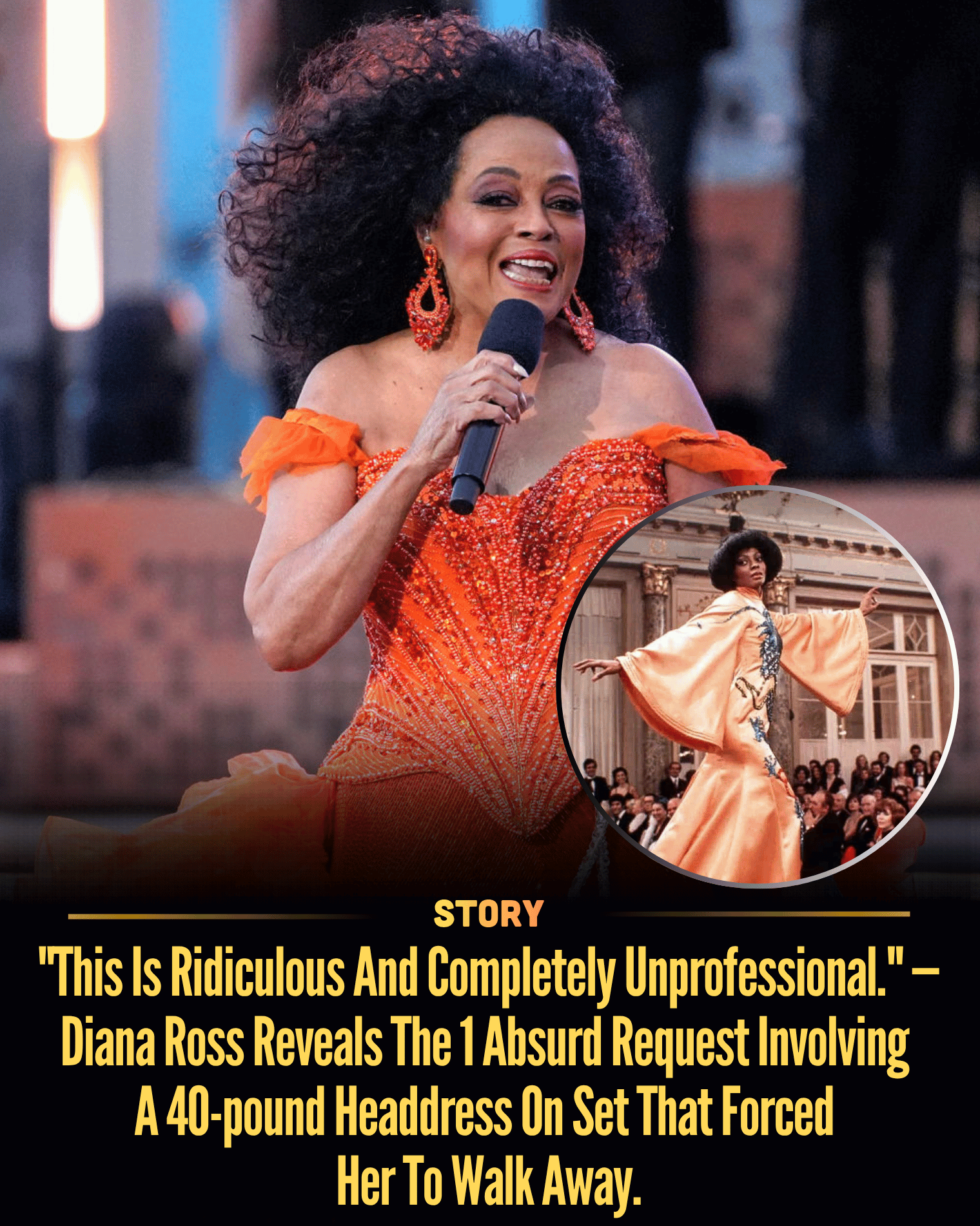 “This Is Ridiculous And Completely Unprofessional.” — Diana Ross Reveals The 1 Absurd Request Involving A 40-pound Headdress On Set That Forced Her To Walk Away.