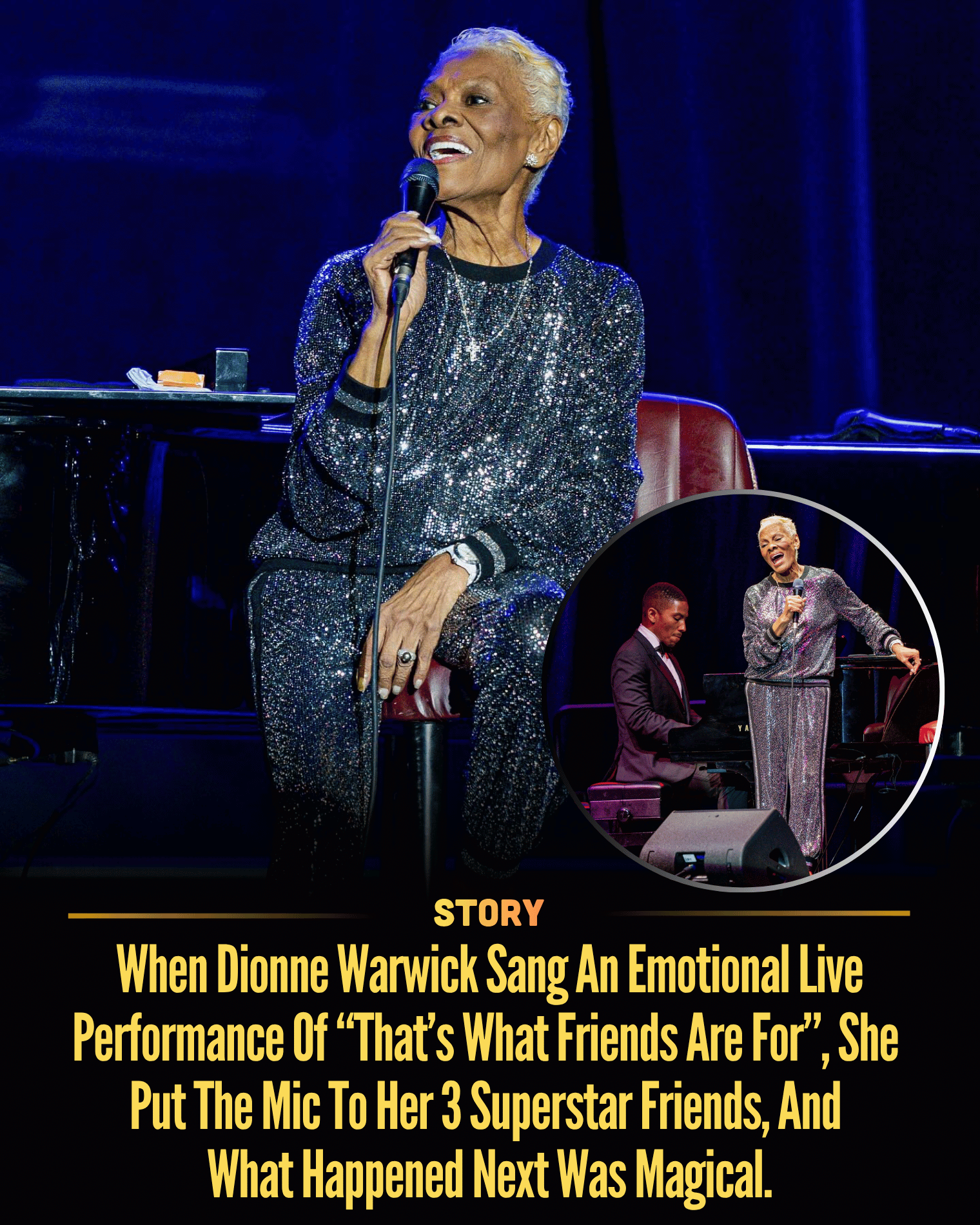 When Dionne Warwick Sang An Emotional Live Performance Of “That’s What Friends Are For”, She Put The Mic To Her 3 Superstar Friends, And What Happened Next Was Magical.