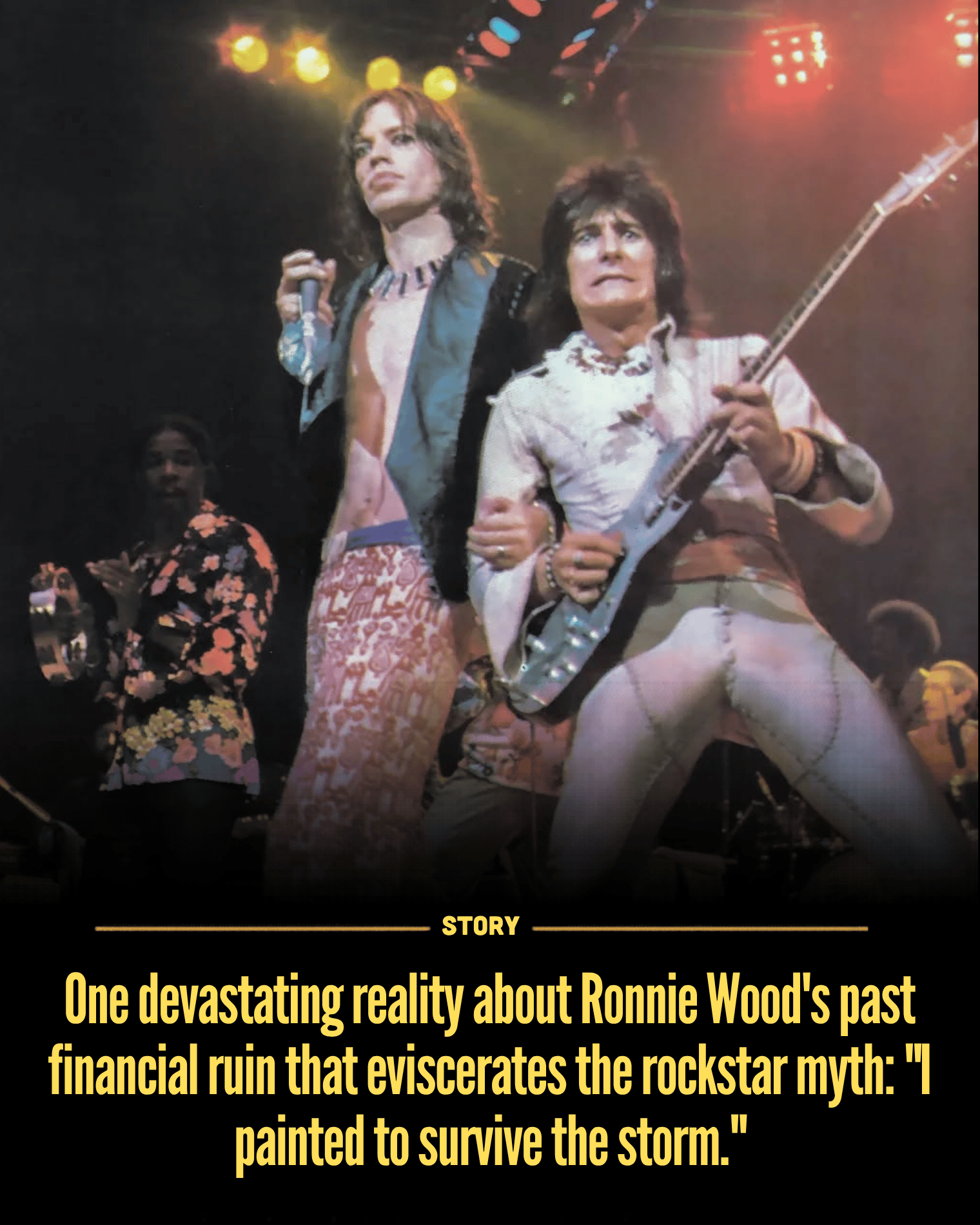 One devastating reality about Ronnie Wood’s past financial ruin that eviscerates the rockstar myth: “I painted to survive the storm.”