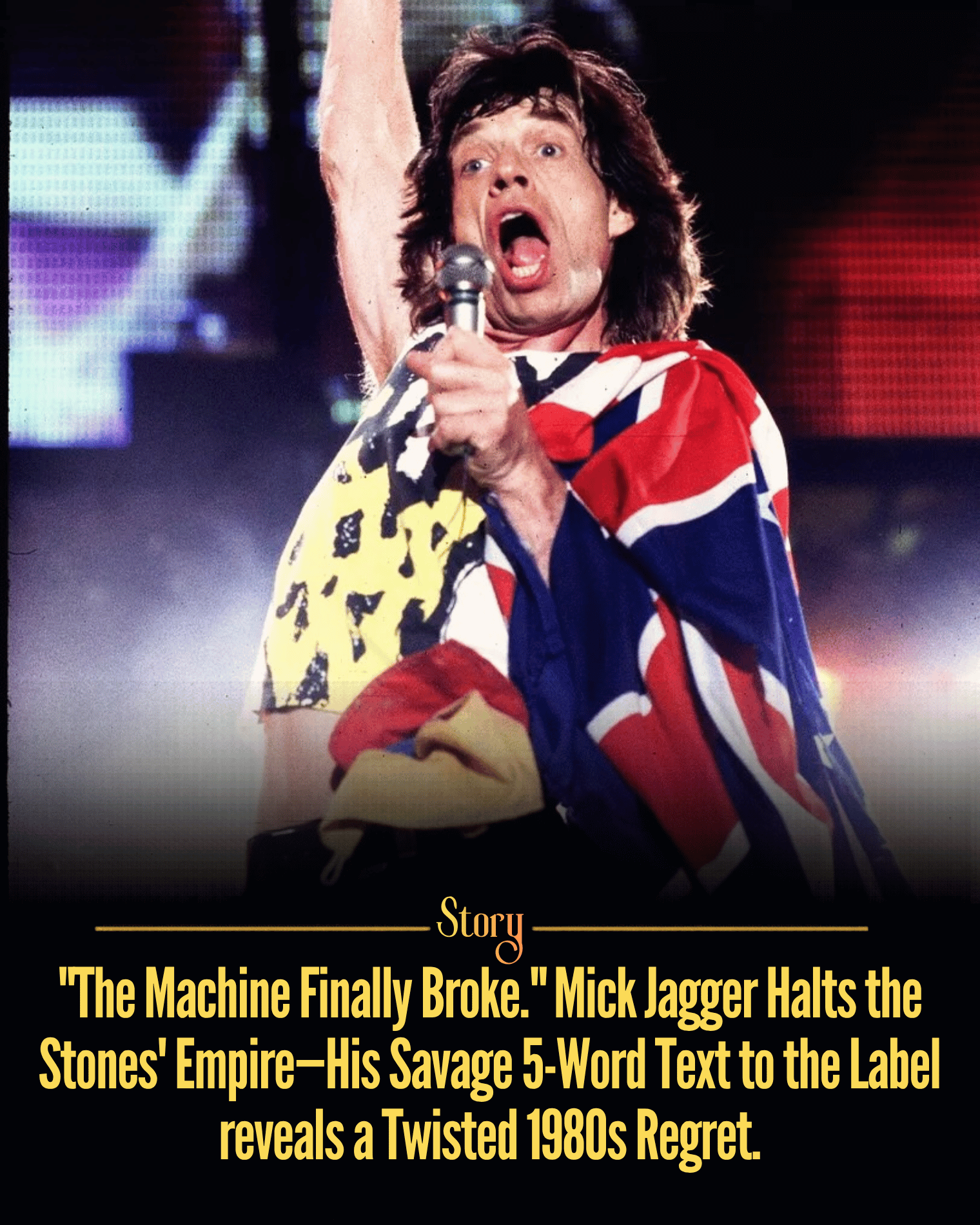 “The Machine Finally Broke.” Mick Jagger Halts the Stones’ Empire—His Savage 5-Word Text to the Label reveals a Twisted 1980s Regret.