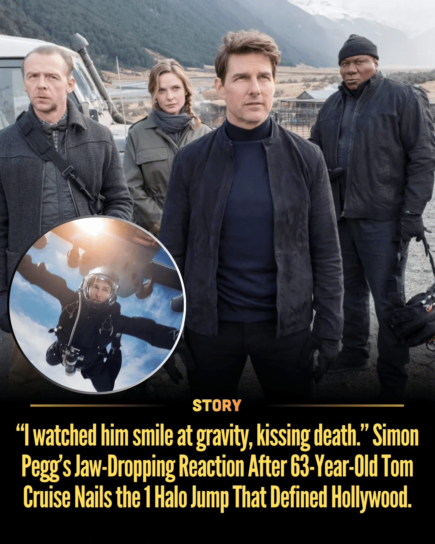 “I watched him smile at gravity, kissing death.” Simon Pegg’s Jaw-Dropping Reaction After 63-Year-Old Tom Cruise Nails the 1 Halo Jump That Defined Hollywood.