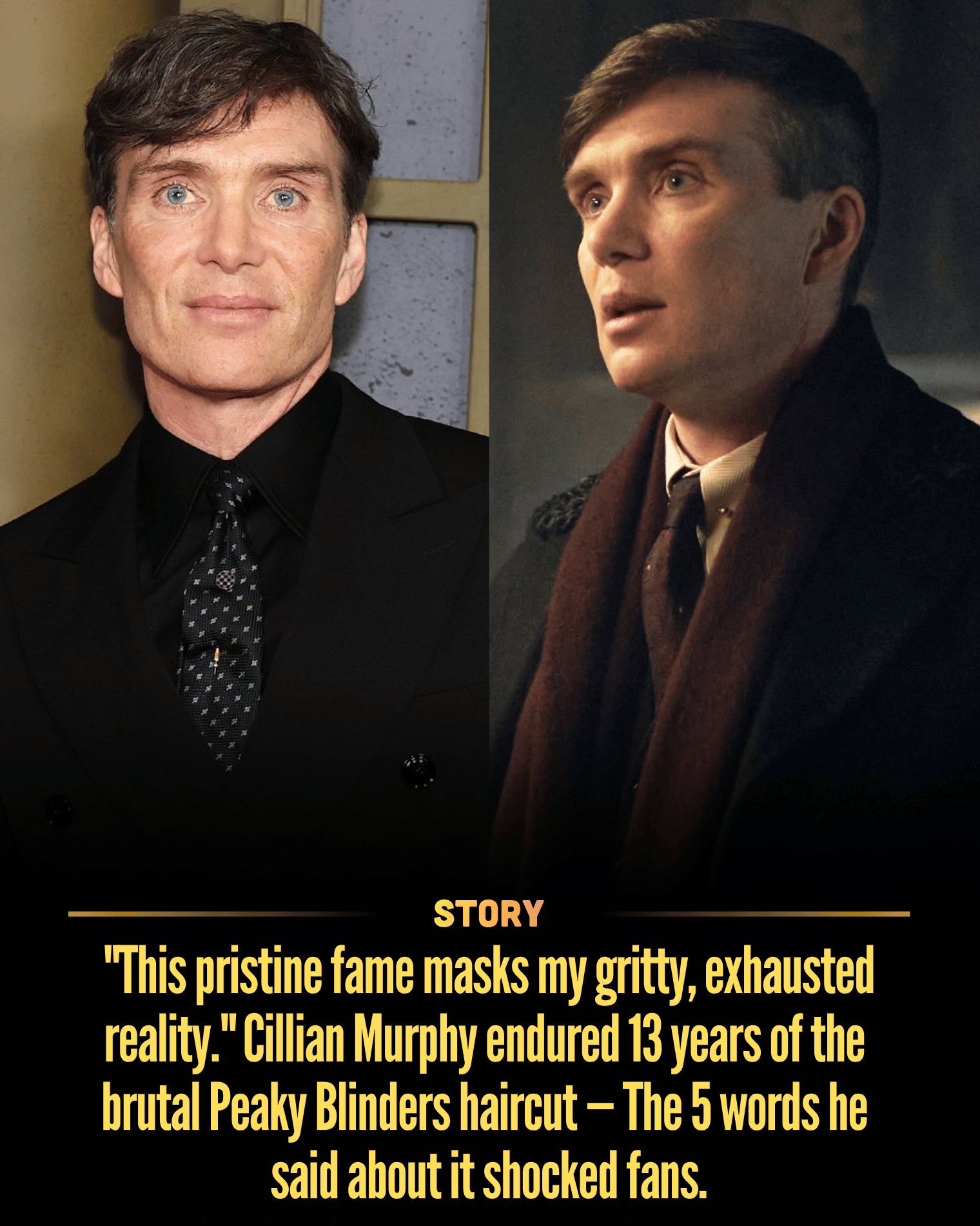 “This pristine fame masks my gritty, exhausted reality.” Cillian Murphy endured 13 years of the brutal Peaky Blinders haircut — The 5 words he said about it shocked fans.