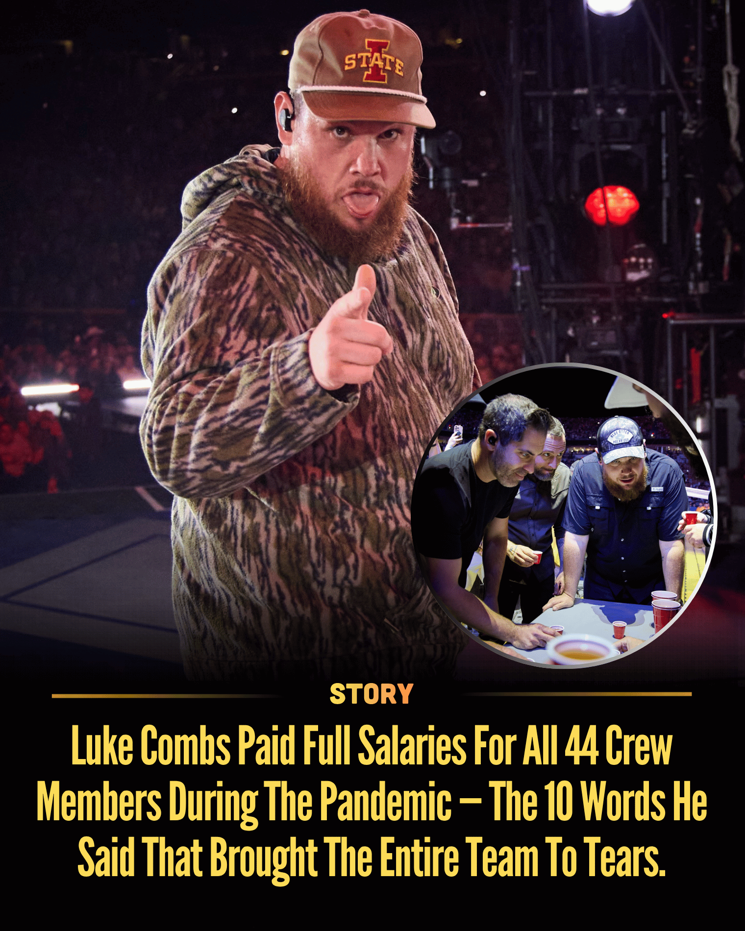 Luke Combs Paid Full Salaries For All 44 Crew Members During The Pandemic — The 10 Words He Said That Brought The Entire Team To Tears.