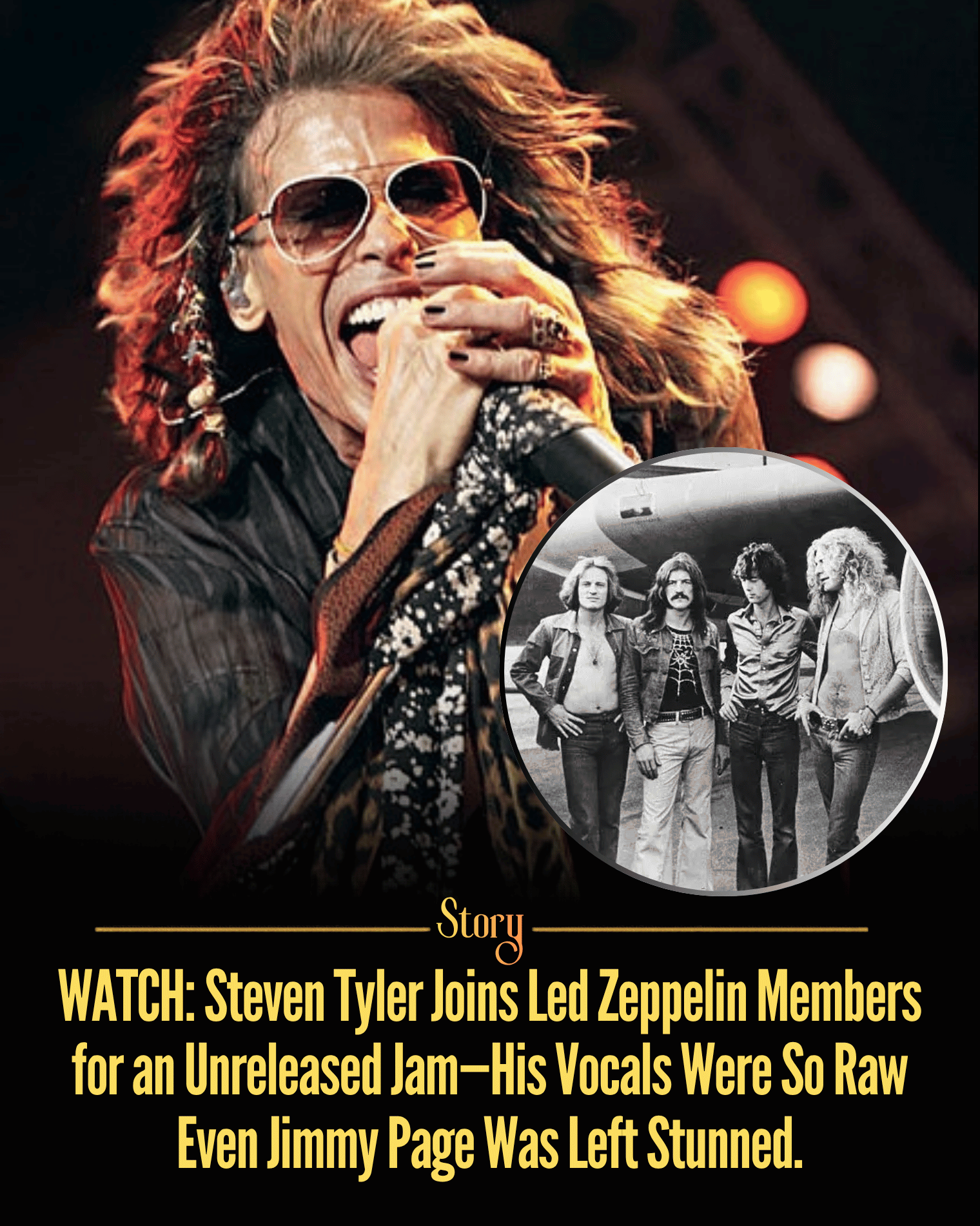 WATCH: Steven Tyler Joins Led Zeppelin Members for an Unreleased Jam—His Vocals Were So Raw Even Jimmy Page Was Left Stunned.