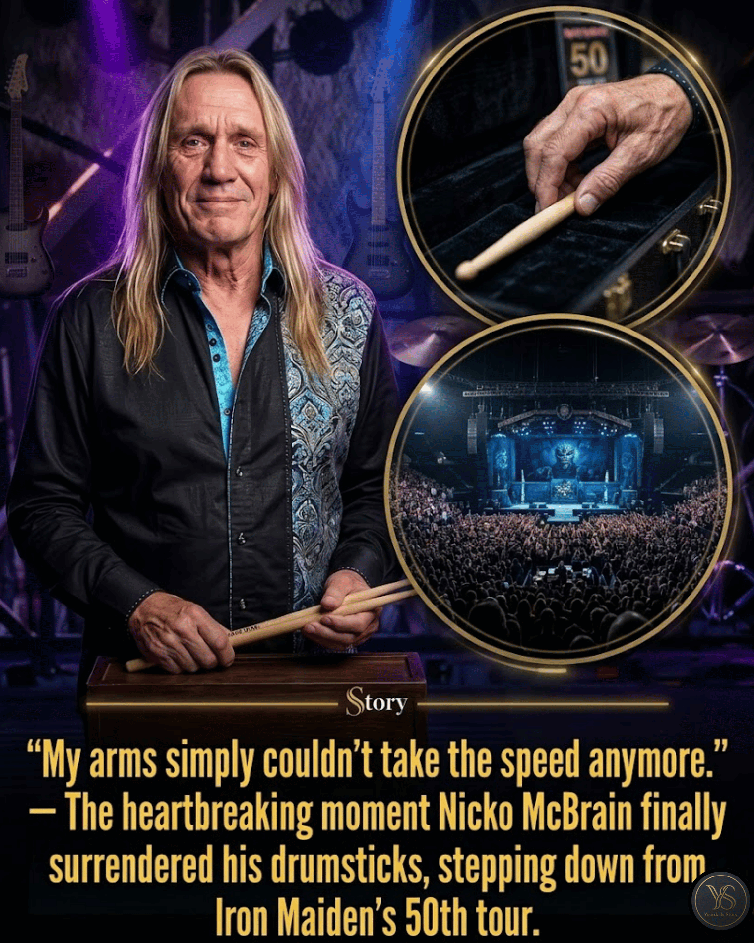“My arms simply couldn’t take the speed anymore.” — The heartbreaking moment Nicko McBrain finally surrendered his drumsticks, stepping down from Iron Maiden’s 50th tour.
