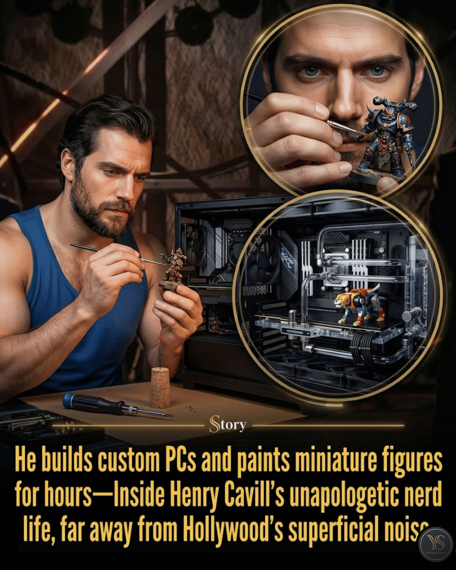 He builds custom PCs and paints miniature figures for hours—Inside Henry Cavill’s unapologetic nerd life, far away from Hollywood’s superficial noise.