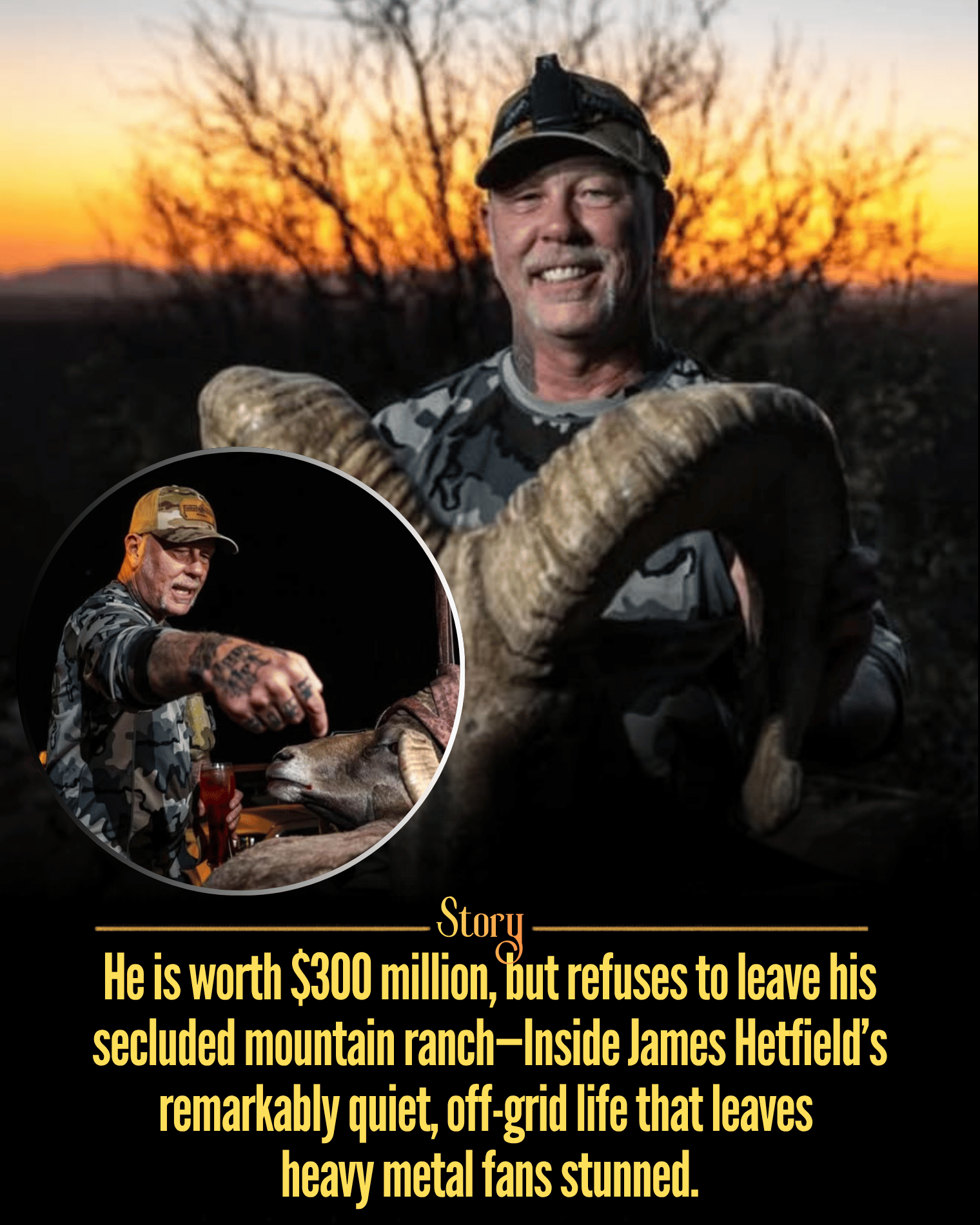 He is worth $300 million, but refuses to leave his secluded mountain ranch—Inside James Hetfield’s remarkably quiet, off-grid life that leaves heavy metal fans stunned.