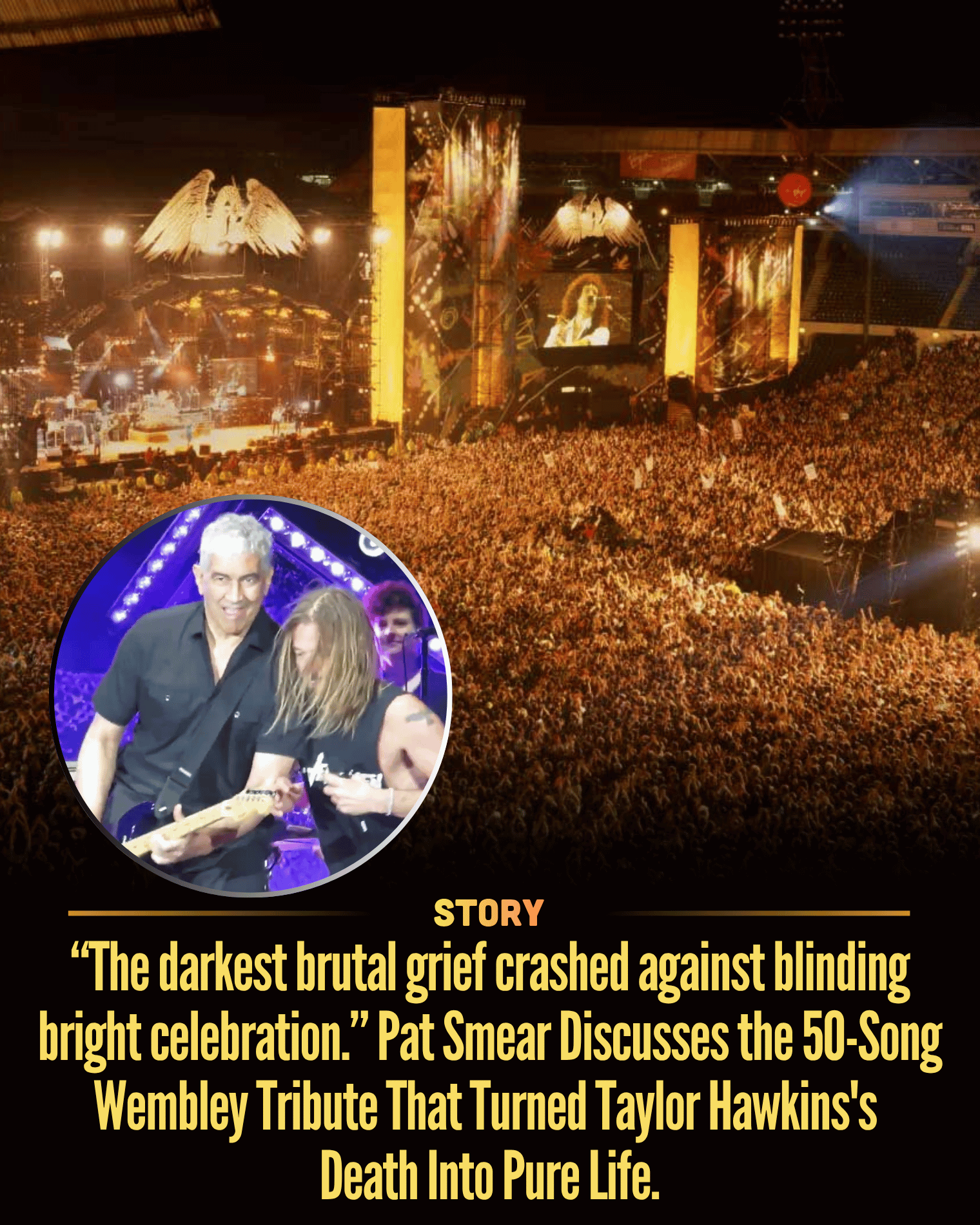“The darkest brutal grief crashed against blinding bright celebration.” Pat Smear Discusses the 50-Song Wembley Tribute That Turned Taylor Hawkins’s Death Into Pure Life.