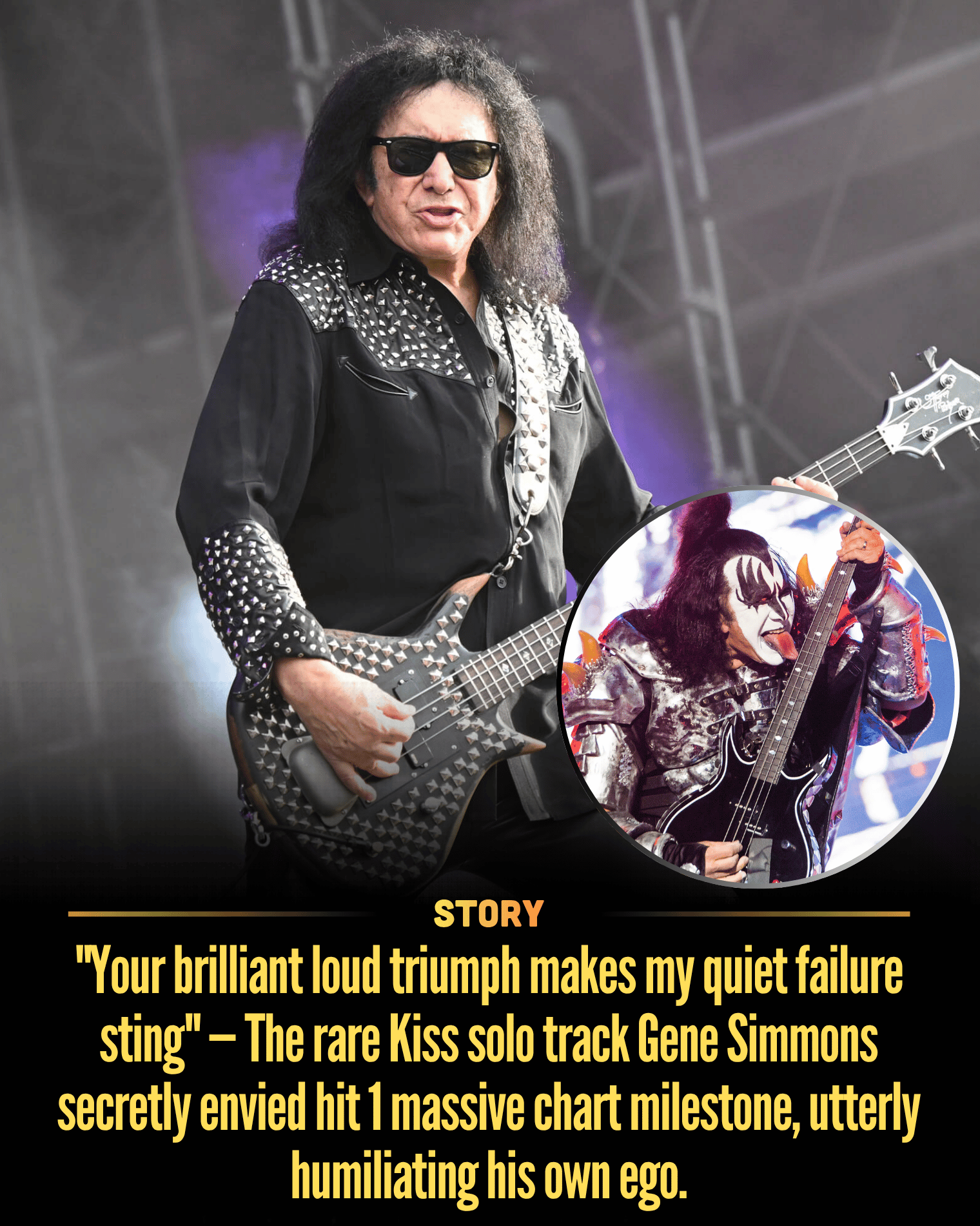 “Your brilliant loud triumph makes my quiet failure sting” — The rare Kiss solo track Gene Simmons secretly envied hit 1 massive chart milestone, utterly humiliating his own ego.
