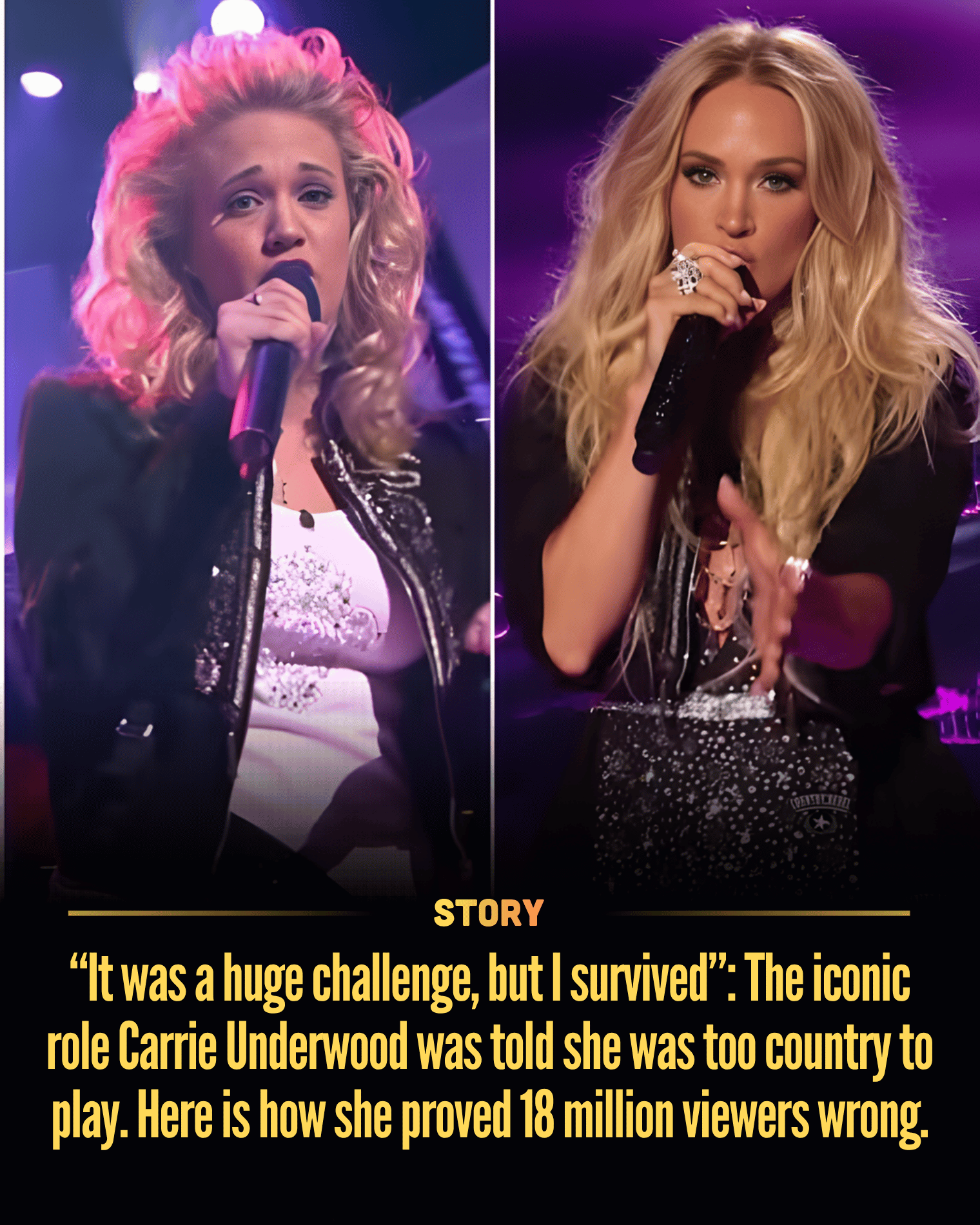 “It was a huge challenge, but I survived”: The iconic role Carrie Underwood was told she was too country to play. Here is how she proved 18 million viewers wrong.