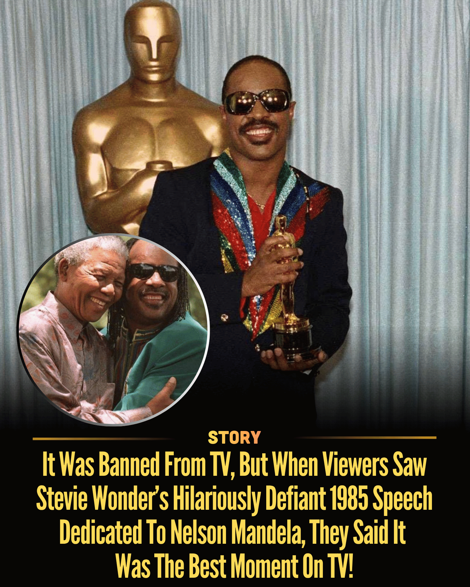 It Was Banned From TV, But When Viewers Saw Stevie Wonder’s Hilariously Defiant 1985 Speech Dedicated To Nelson Mandela, They Said It Was The Best Moment On TV!