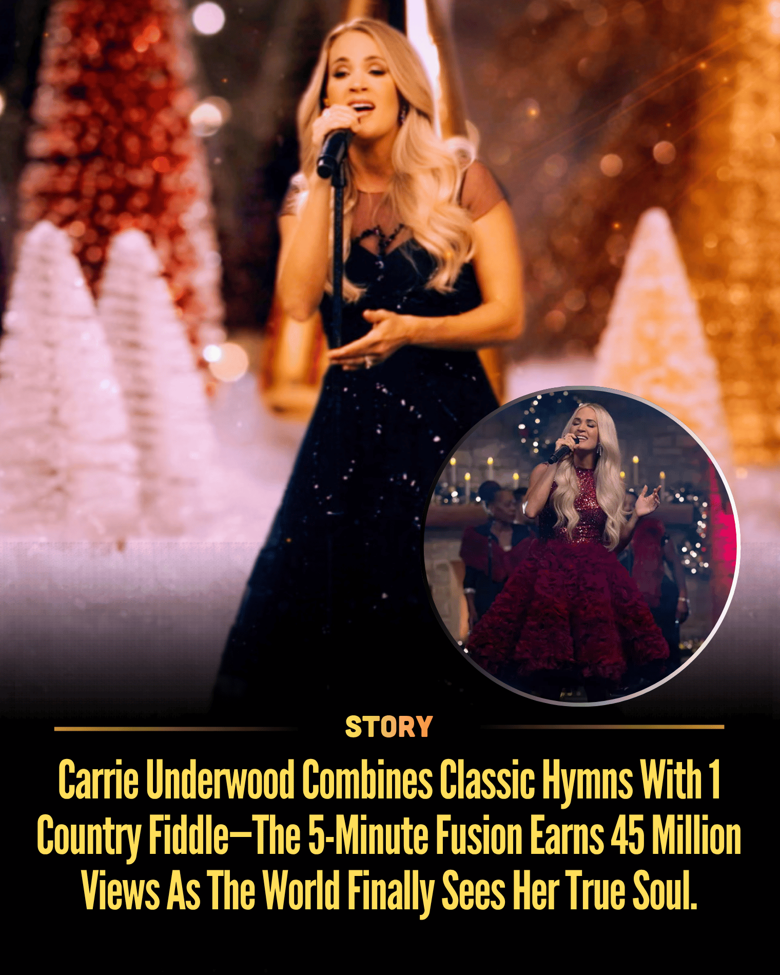 Carrie Underwood Combines Classic Hymns With 1 Country Fiddle—The 5-Minute Fusion Earns 45 Million Views As The World Finally Sees Her True Soul.