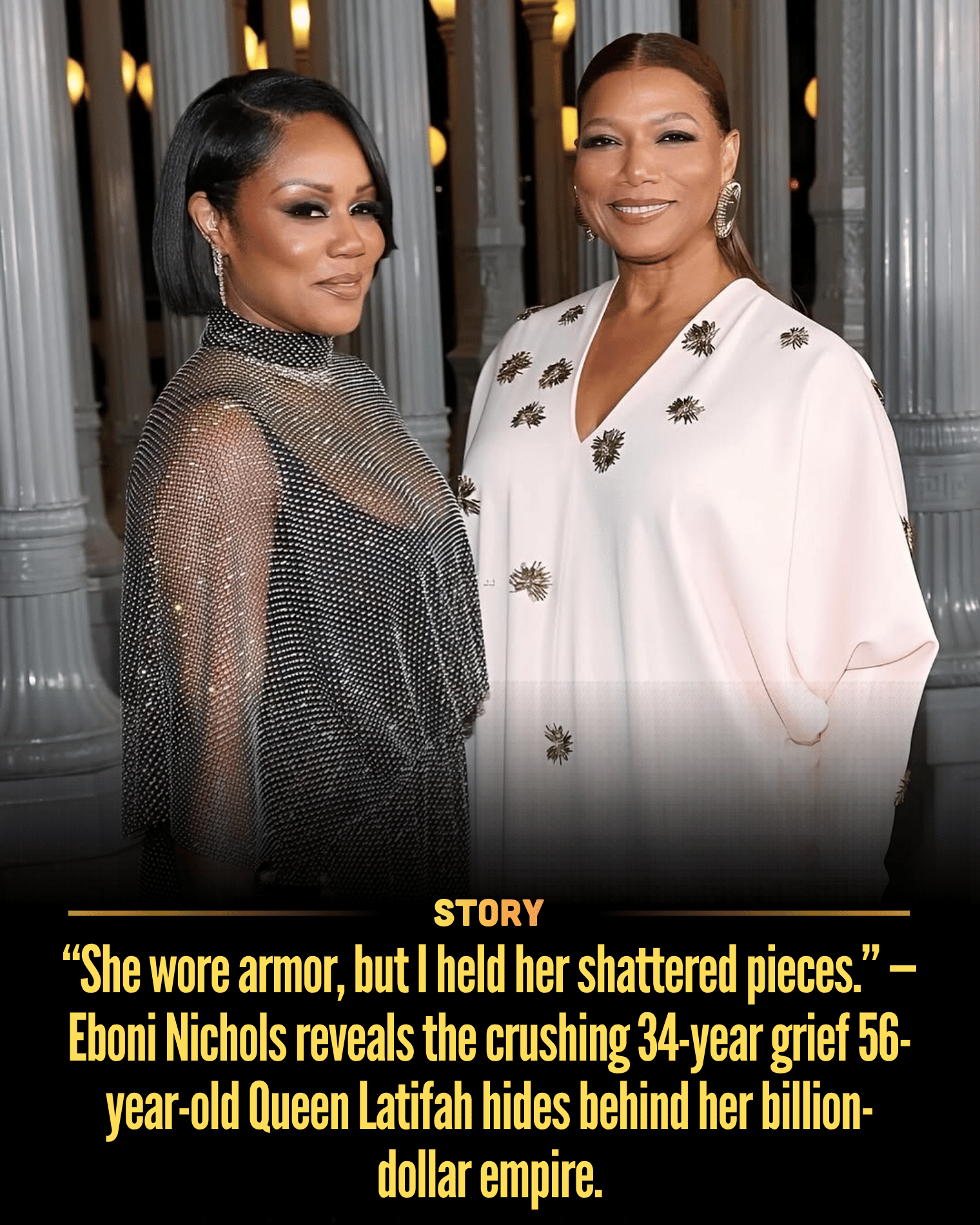 “She wore armor, but I held her shattered pieces.” — Eboni Nichols reveals the crushing 34-year grief 56-year-old Queen Latifah hides behind her billion-dollar empire.