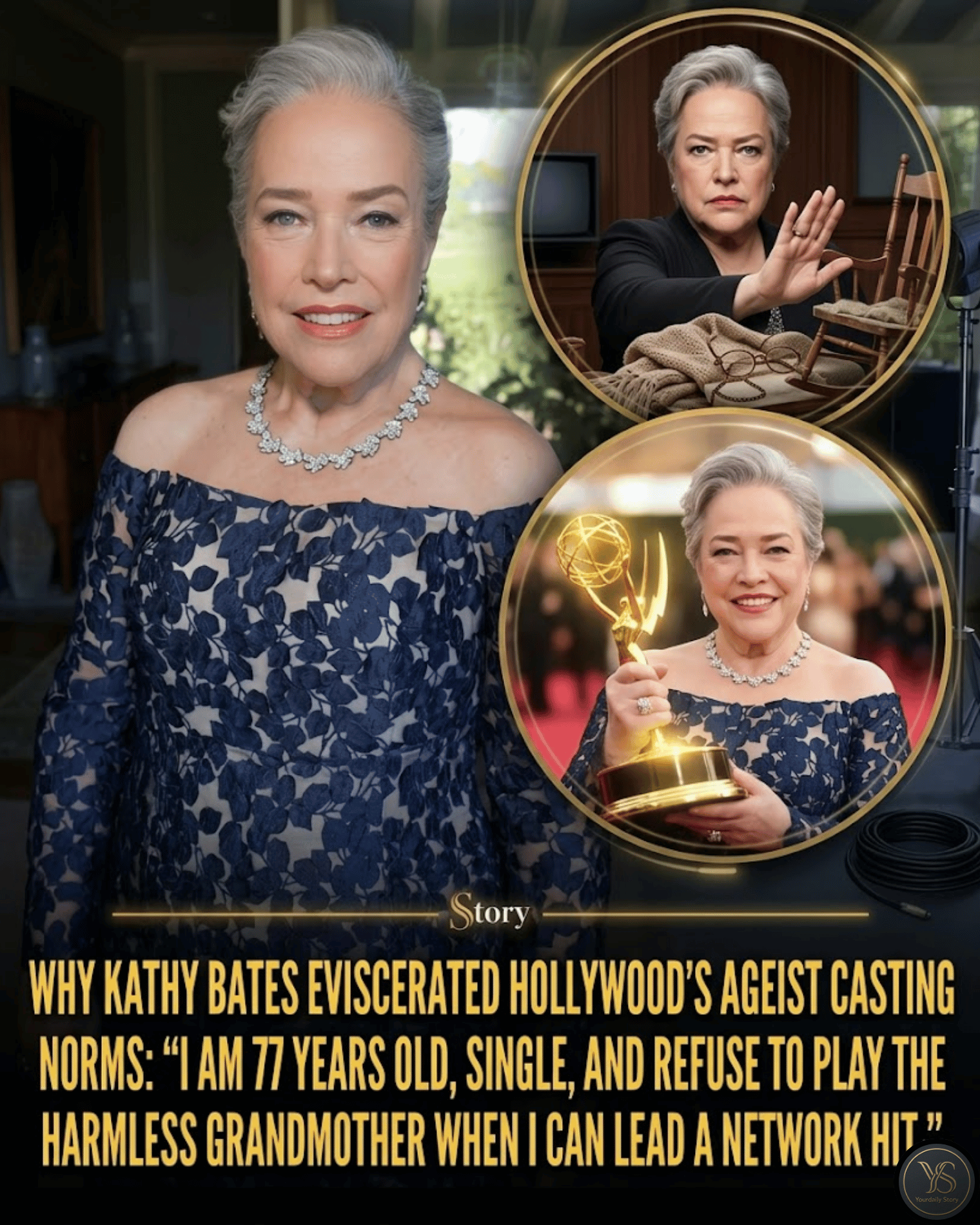 Why Kathy Bates Eviscerated Hollywood’s Ageist Casting Norms: “I Am 77 Years Old, Single, and Refuse to Play the Harmless Grandmother When I Can Lead a Network Hit.”