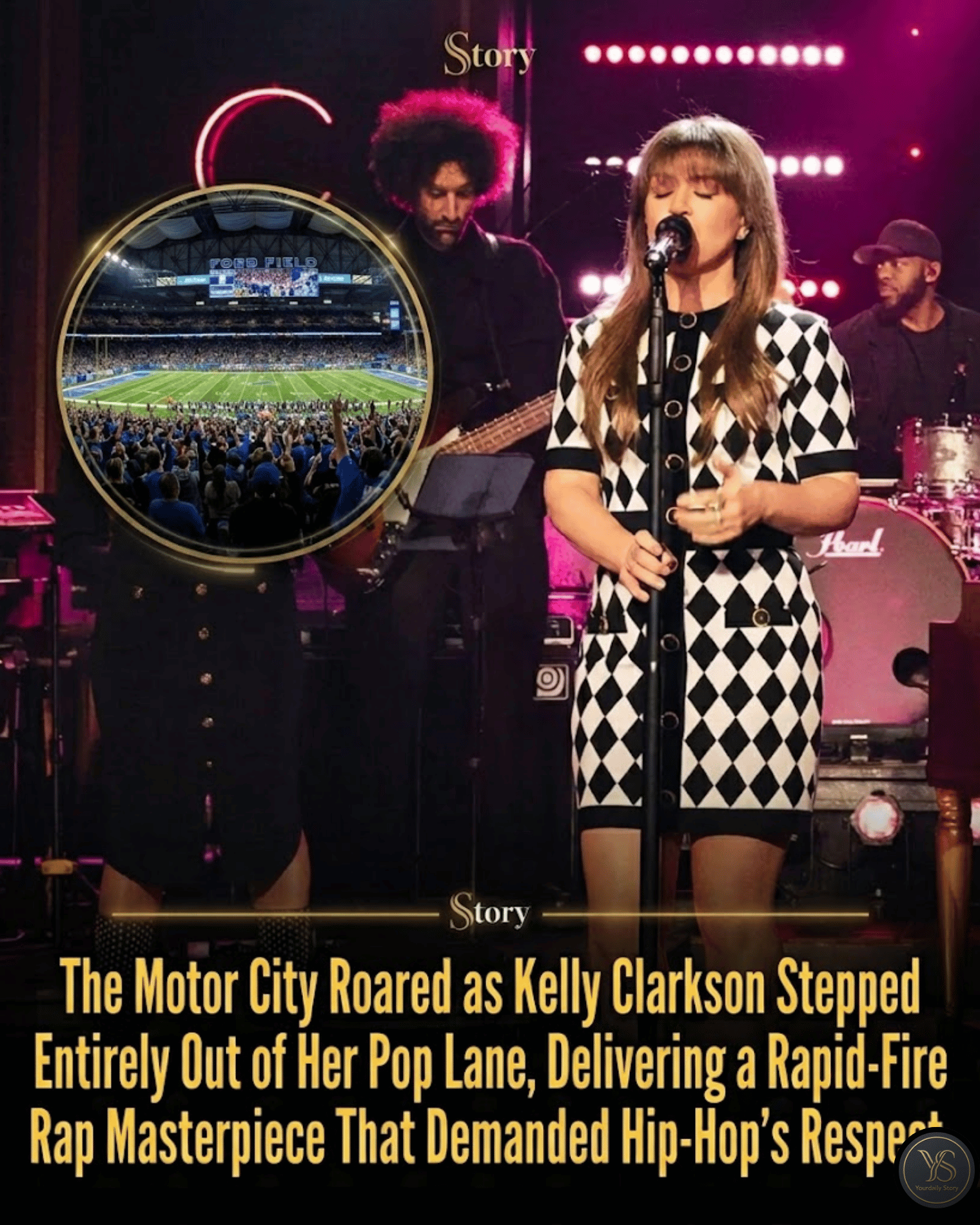 The Motor City Roared as Kelly Clarkson Stepped Entirely Out of Her Pop Lane, Delivering a Rapid-Fire Rap Masterpiece That Demanded Hip-Hop’s Respect.