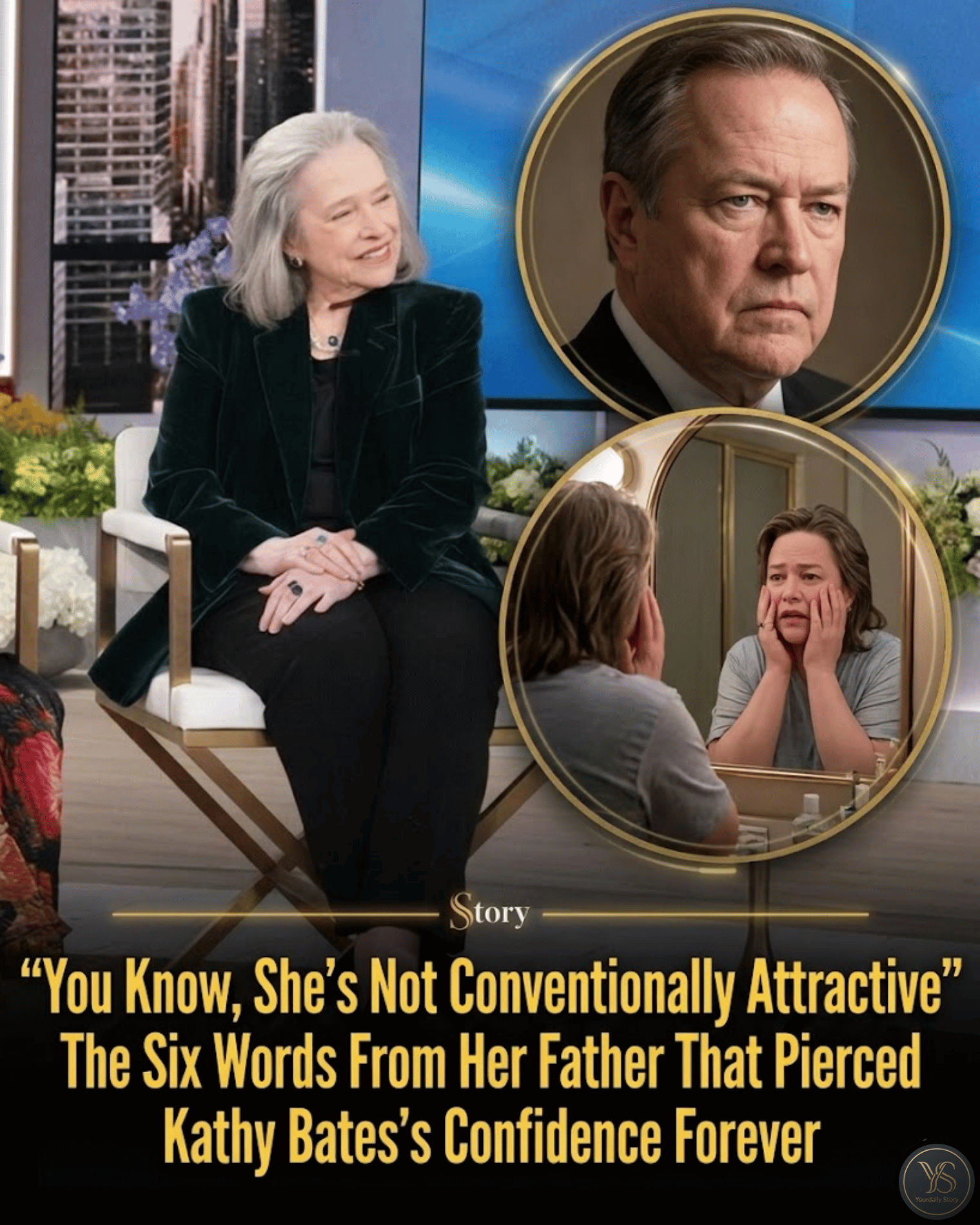 “You Know, She’s Not Conventionally Attractive”: The Six Words From Her Father That Pierced Kathy Bates’s Confidence Forever