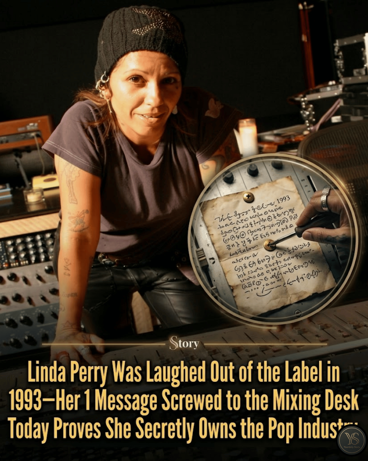 Linda Perry Was Laughed Out of the Label in 1993—Her 1 Message Screwed to the Mixing Desk Today Proves She Secretly Owns the Pop Industry.