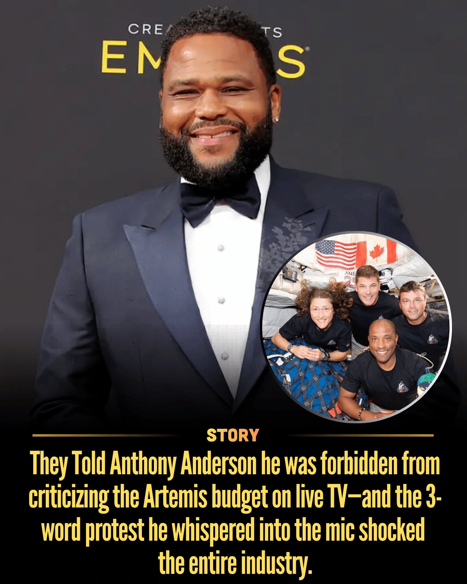 They Told Anthony Anderson he was forbidden from criticizing the Artemis budget on live TV—and the 3-word protest he whispered into the mic shocked the entire industry.