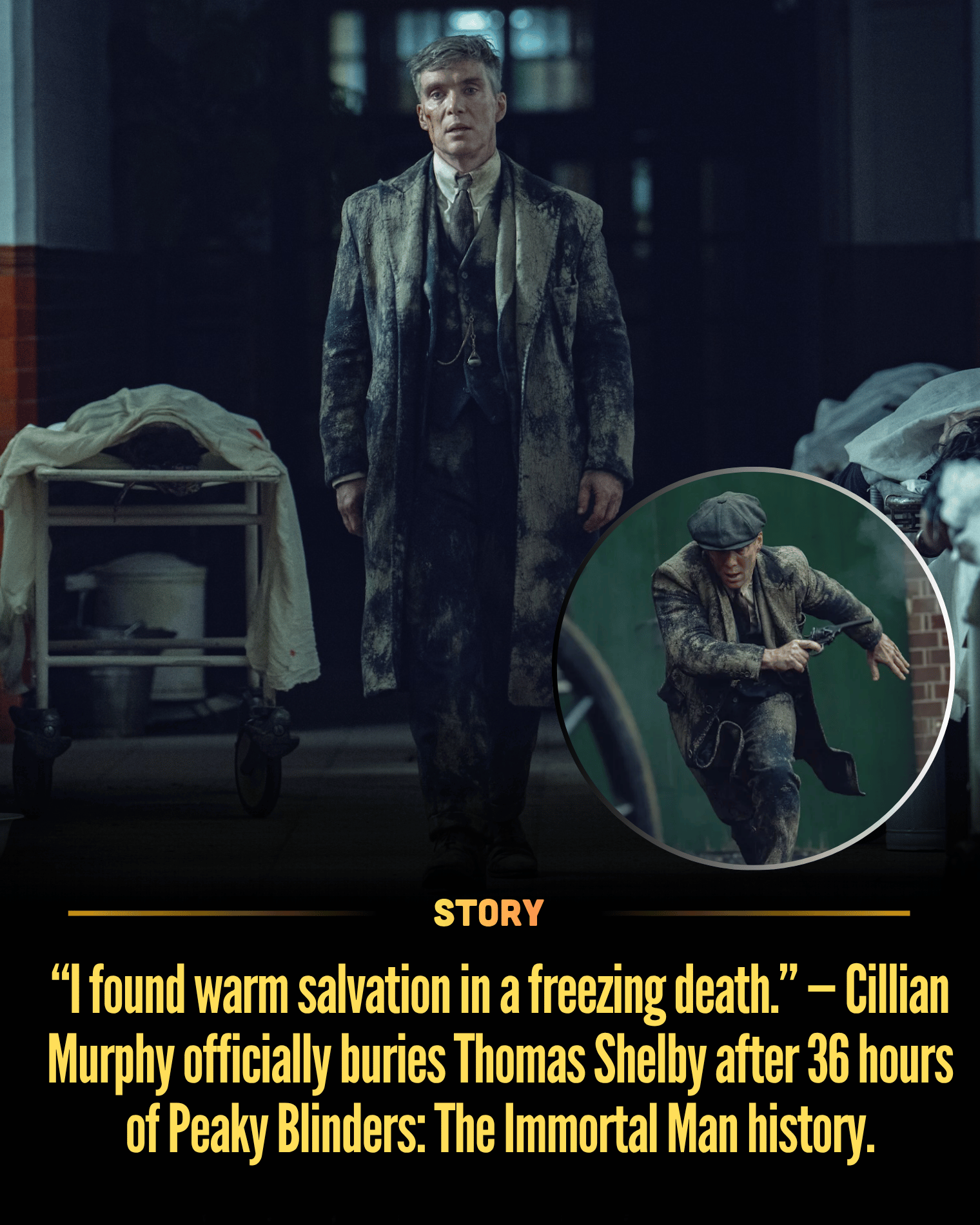 “I found warm salvation in a freezing death.” — Cillian Murphy officially buries Thomas Shelby after 36 hours of Peaky Blinders: The Immortal Man history.
