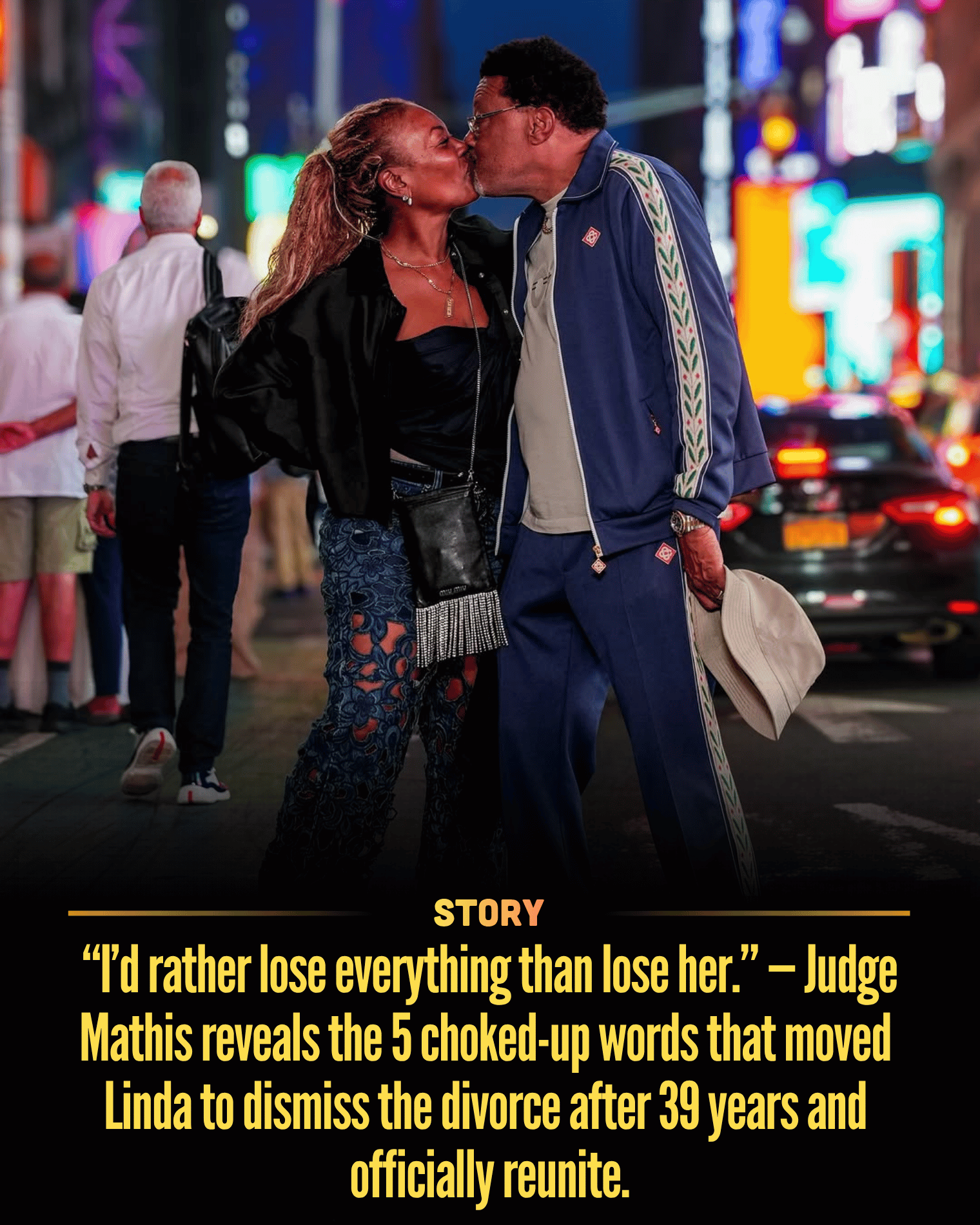 “I’d rather lose everything than lose her.” — Judge Mathis reveals the 5 choked-up words that moved Linda to dismiss the divorce after 39 years and officially reunite.