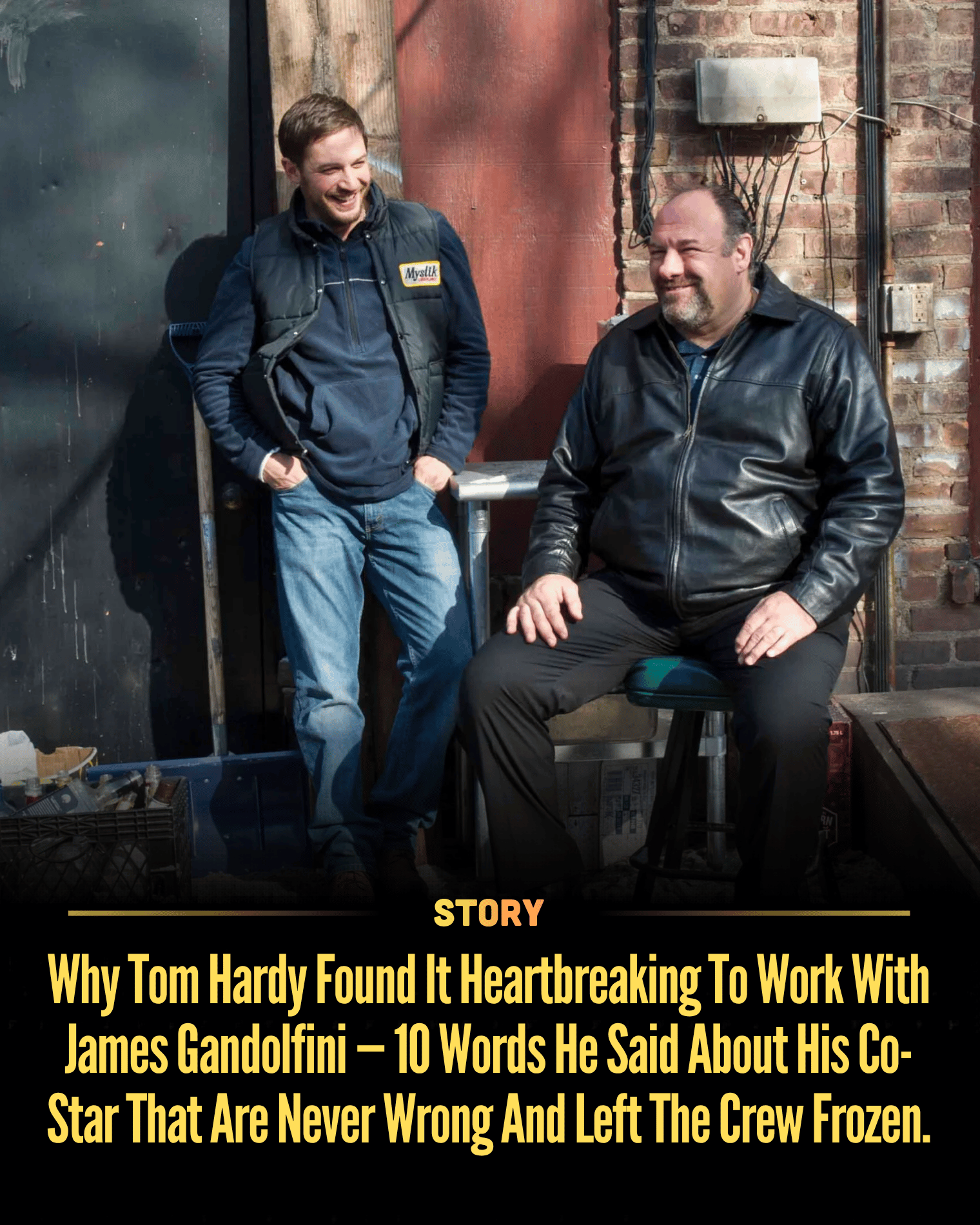 Why Tom Hardy Found It Heartbreaking To Work With James Gandolfini — 10 Words He Said About His Co-Star That Are Never Wrong And Left The Crew Frozen.