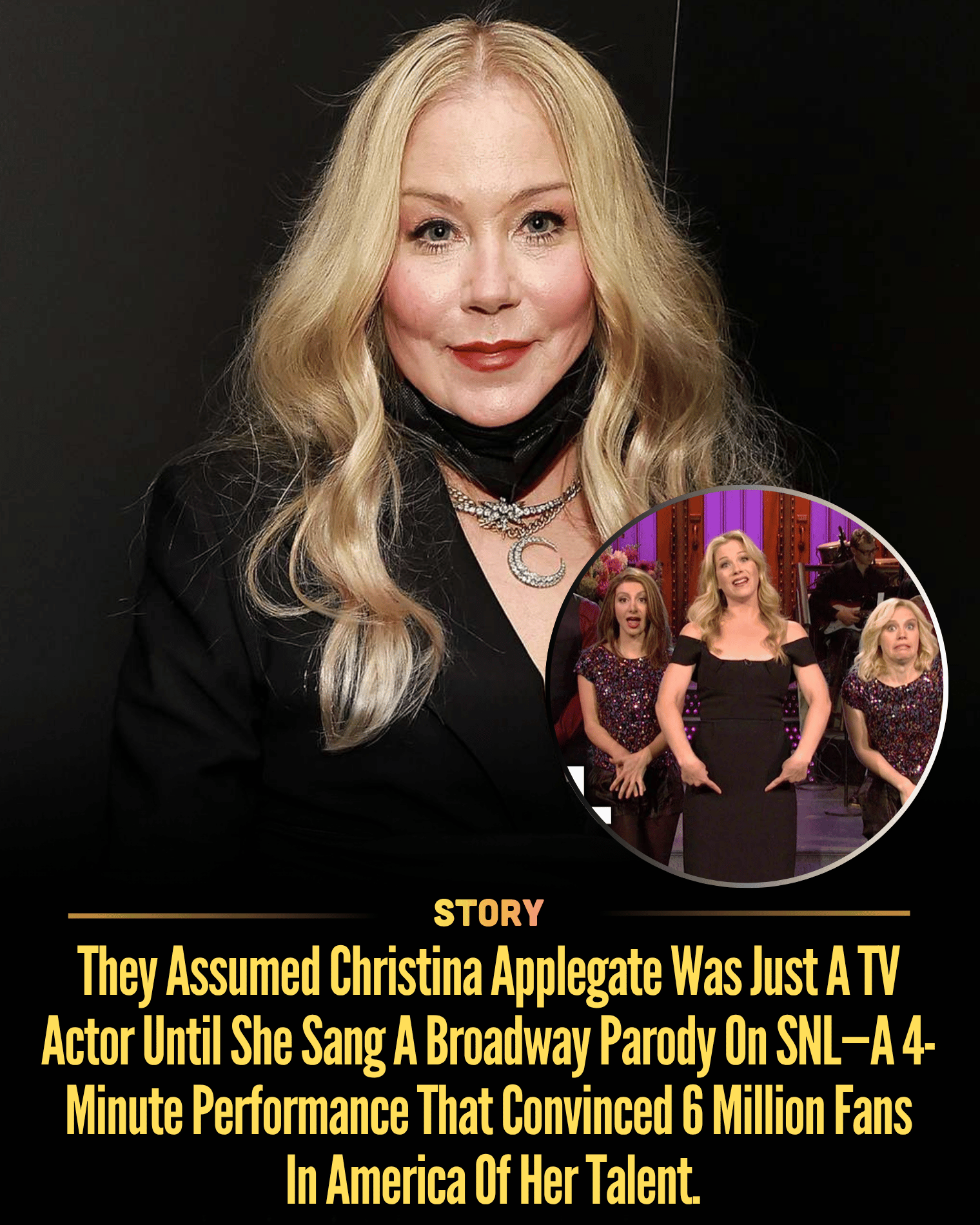 They Assumed Christina Applegate Was Just A TV Actor Until She Sang A Broadway Parody On SNL—A 4-Minute Performance That Convinced 6 Million Fans In America Of Her Talent.