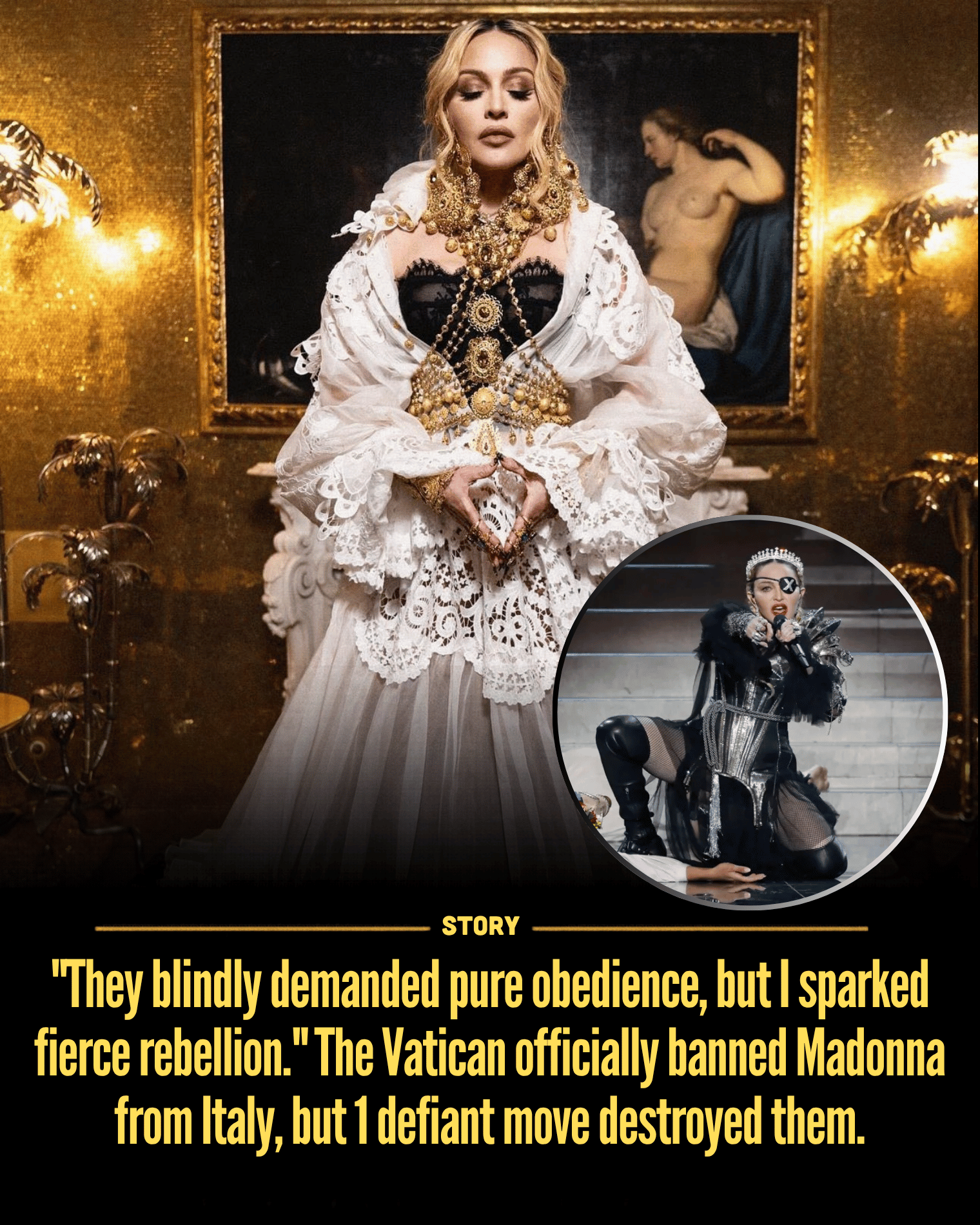 “They blindly demanded pure obedience, but I sparked fierce rebellion.” The Vatican officially banned Madonna from Italy, but 1 defiant move destroyed them.