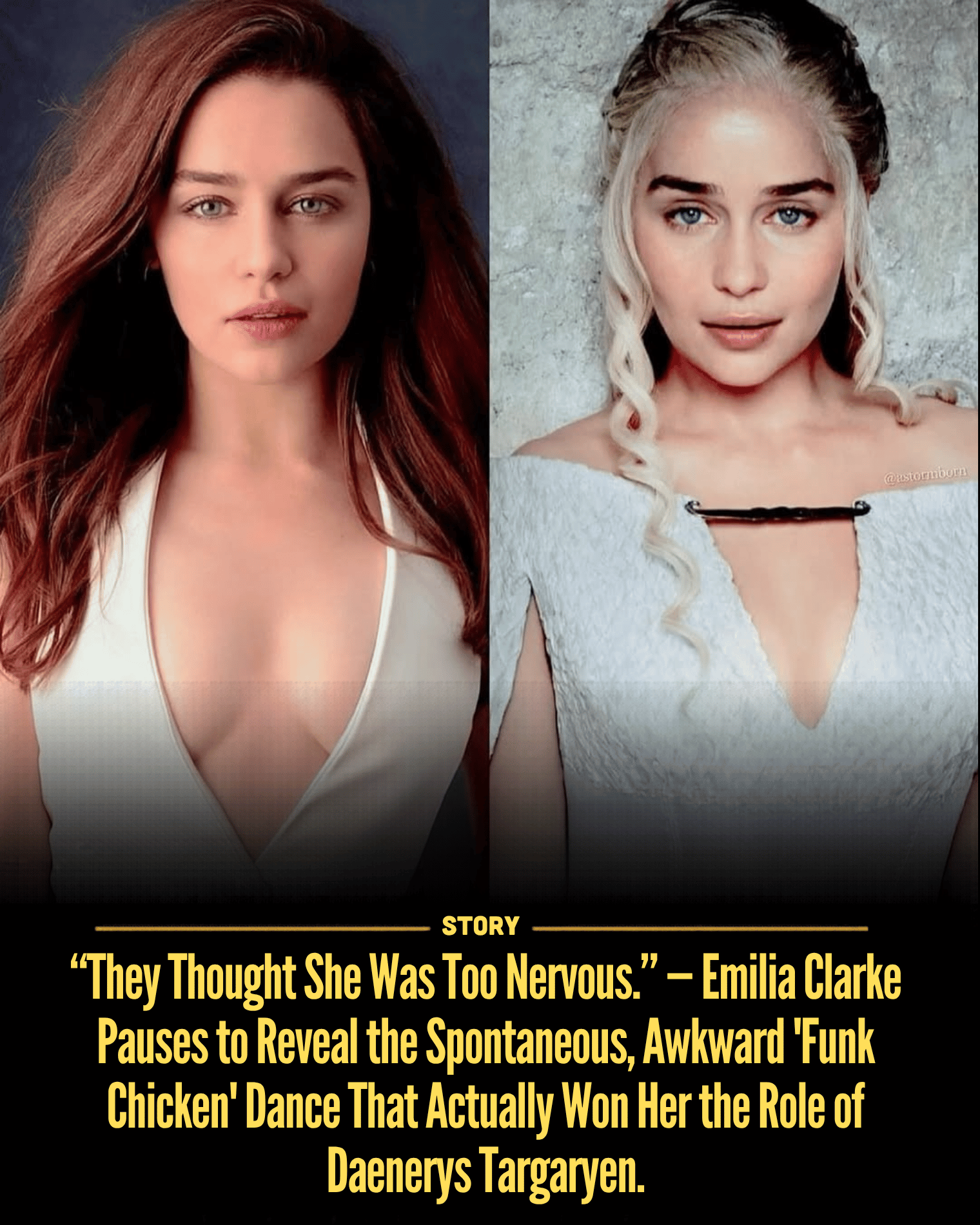 “They Thought She Was Too Nervous.” — Emilia Clarke Pauses to Reveal the Spontaneous, Awkward ‘Funk Chicken’ Dance That Actually Won Her the Role of Daenerys Targaryen.