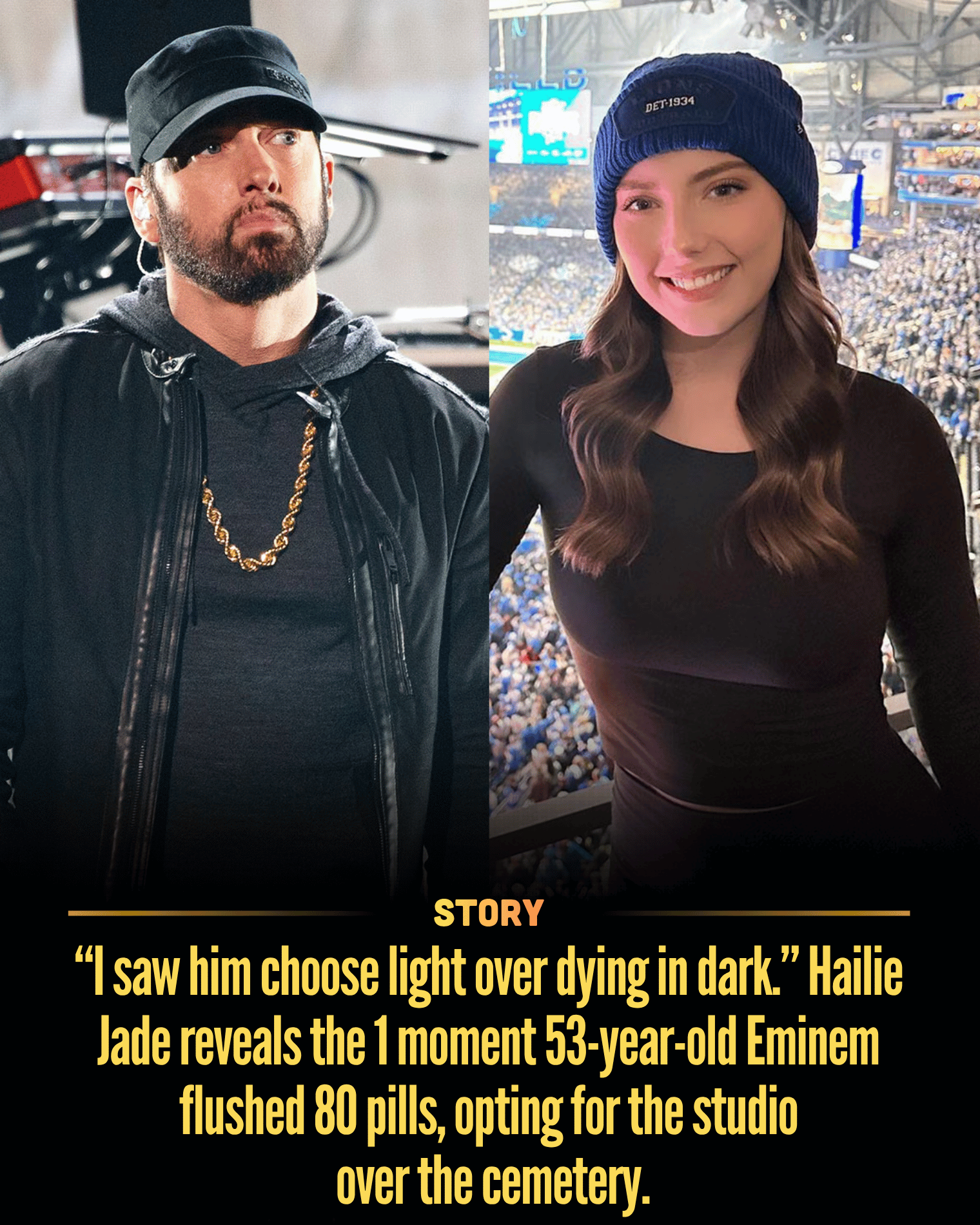 “I saw him choose light over dying in dark.” Hailie Jade reveals the 1 moment 53-year-old Eminem flushed 80 pills, opting for the studio over the cemetery.
