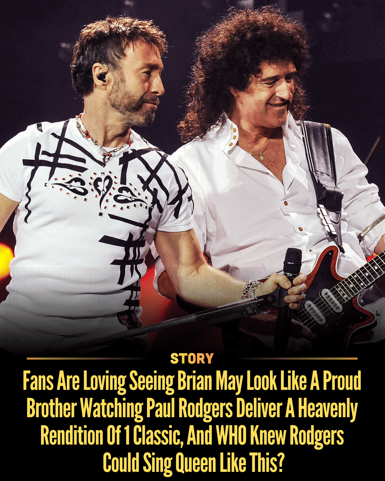 Fans Are Loving Seeing Brian May Look Like A Proud Brother Watching Paul Rodgers Deliver A Heavenly Rendition Of 1 Classic, And WHO Knew Rodgers Could Sing Queen Like This?