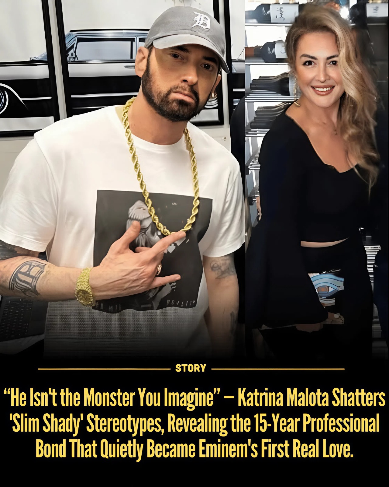 “He Isn’t the Monster You Imagine” — Katrina Malota Shatters ‘Slim Shady’ Stereotypes, Revealing the 15-Year Professional Bond That Quietly Became Eminem’s First Real Love.